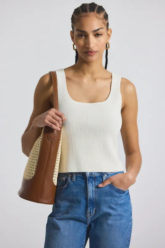 Sain Rib Knit Sweater Tank - Blanc de Blanc sold by Derek Lam