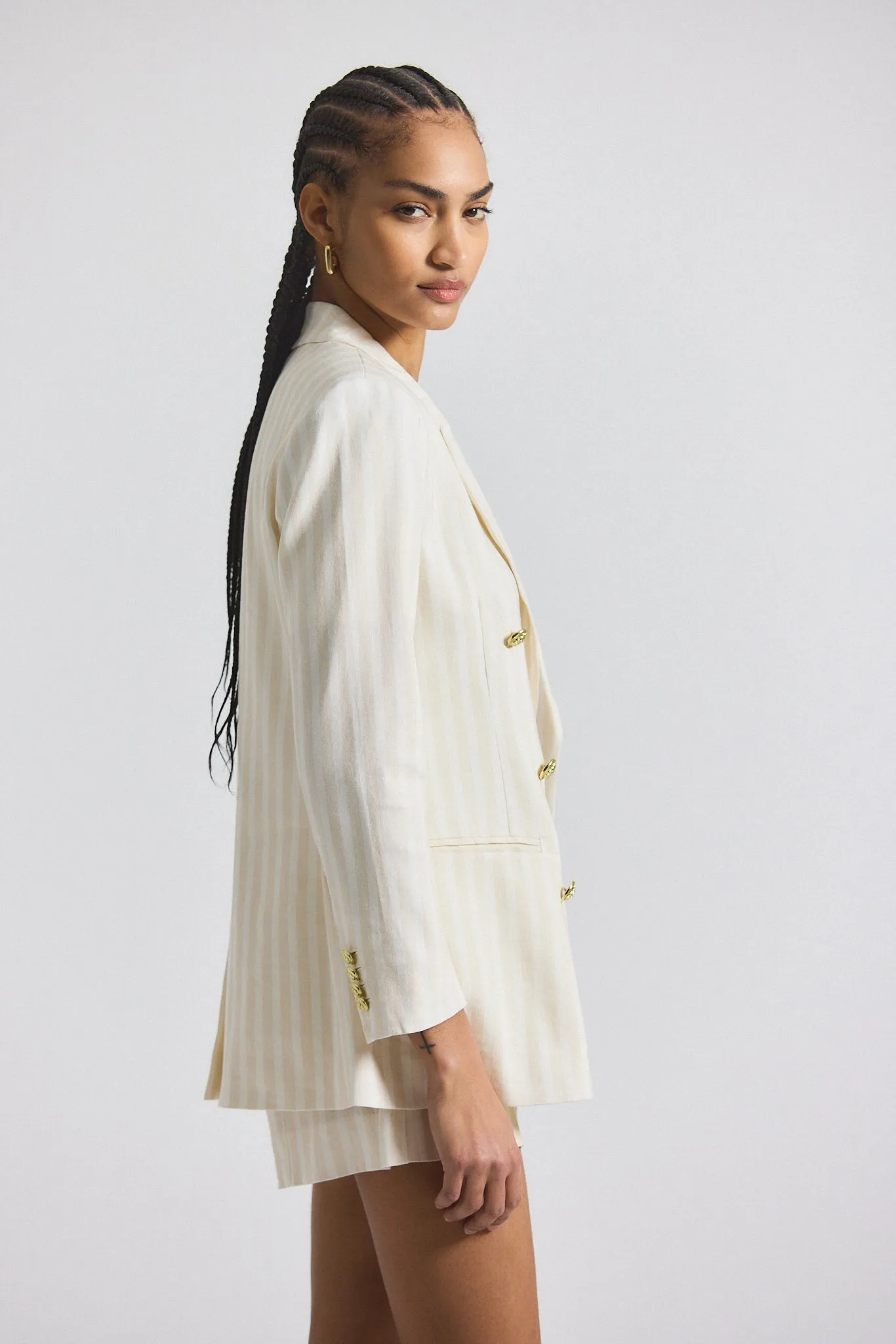 Walter Double Breasted Jacket - Sand-White sold by Derek Lam product image thumbnail 3