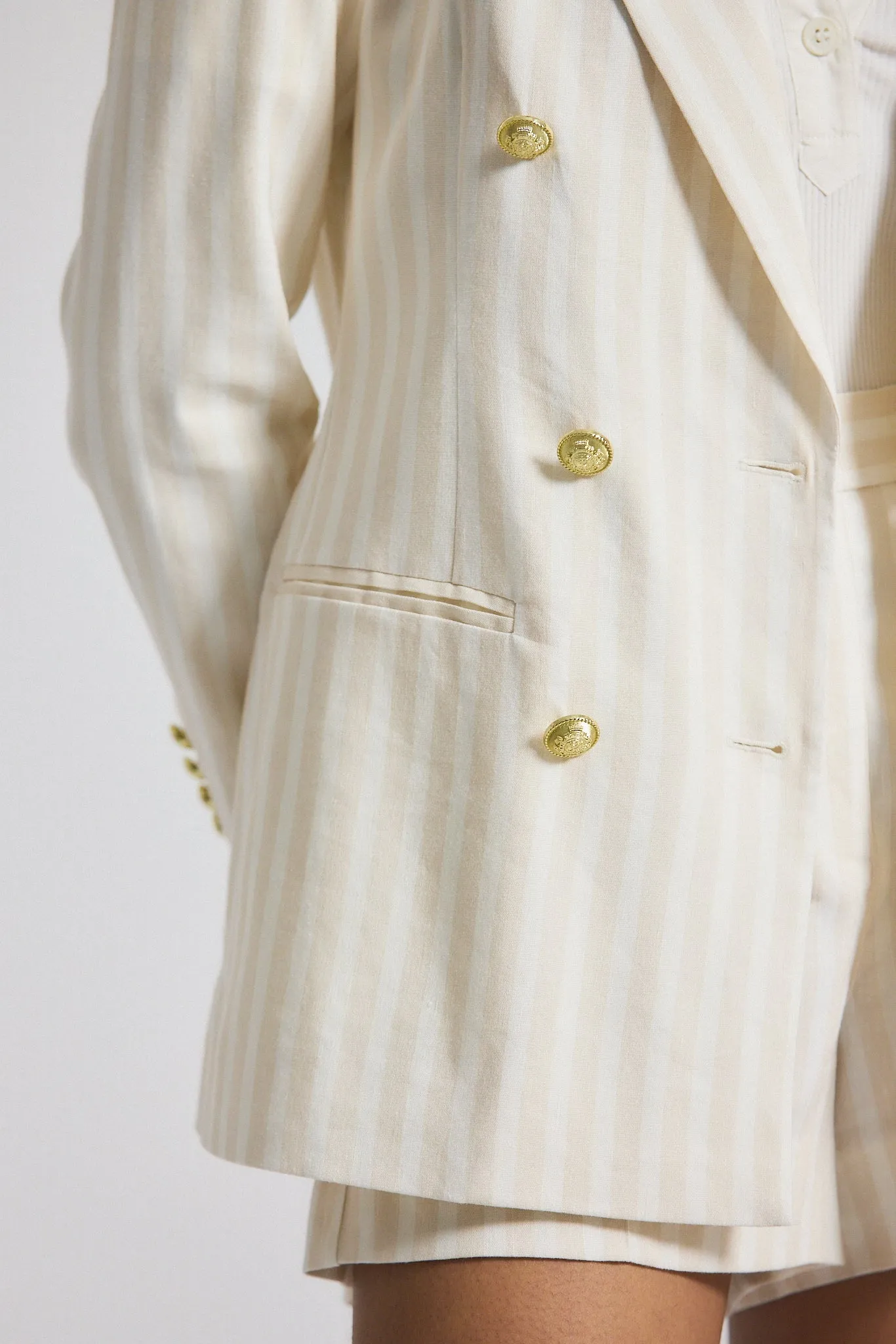 Walter Double Breasted Jacket - Sand-White sold by Derek Lam product image thumbnail 2