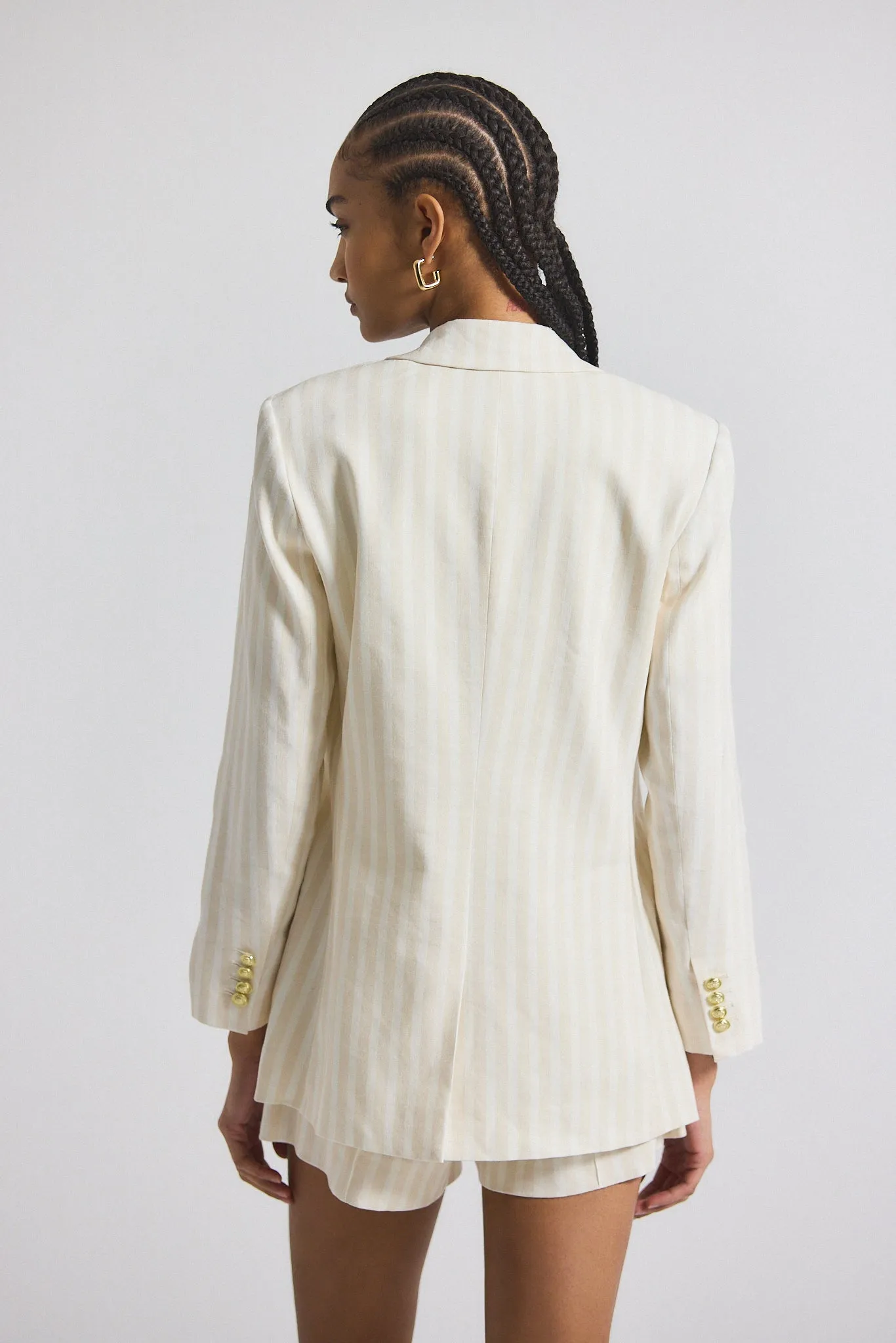 Walter Double Breasted Jacket - Sand-White sold by Derek Lam product image thumbnail 4