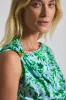 Ariel Tile Print Asymmetric Top With Embellishment - Kelly Green Multi sold by Derek Lam