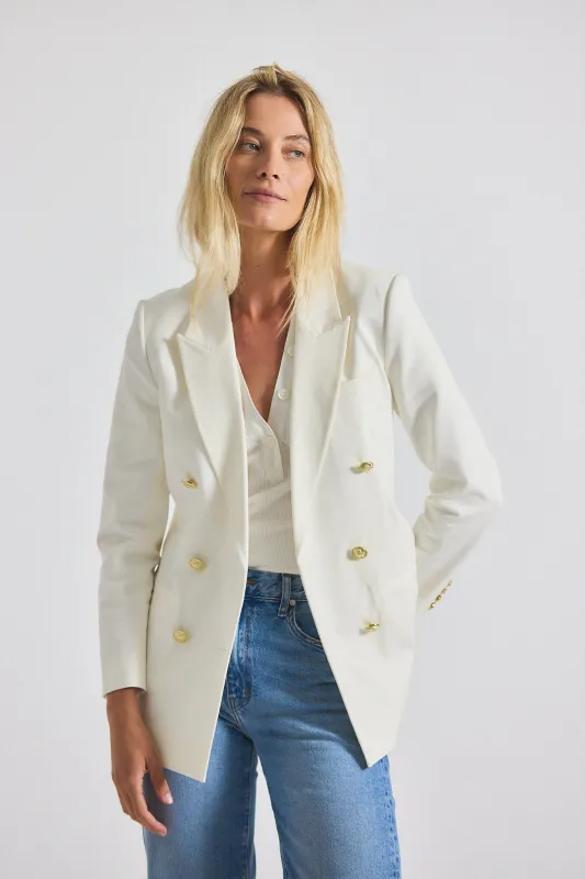 Walter Double Breasted Jacket - Soft White sold by Derek Lam