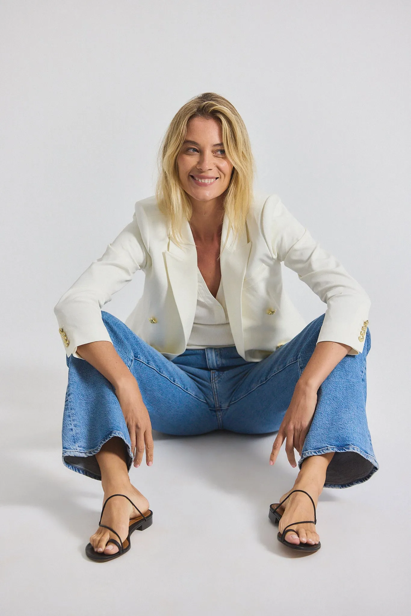 Walter Double Breasted Jacket - Soft White sold by Derek Lam product image thumbnail 3