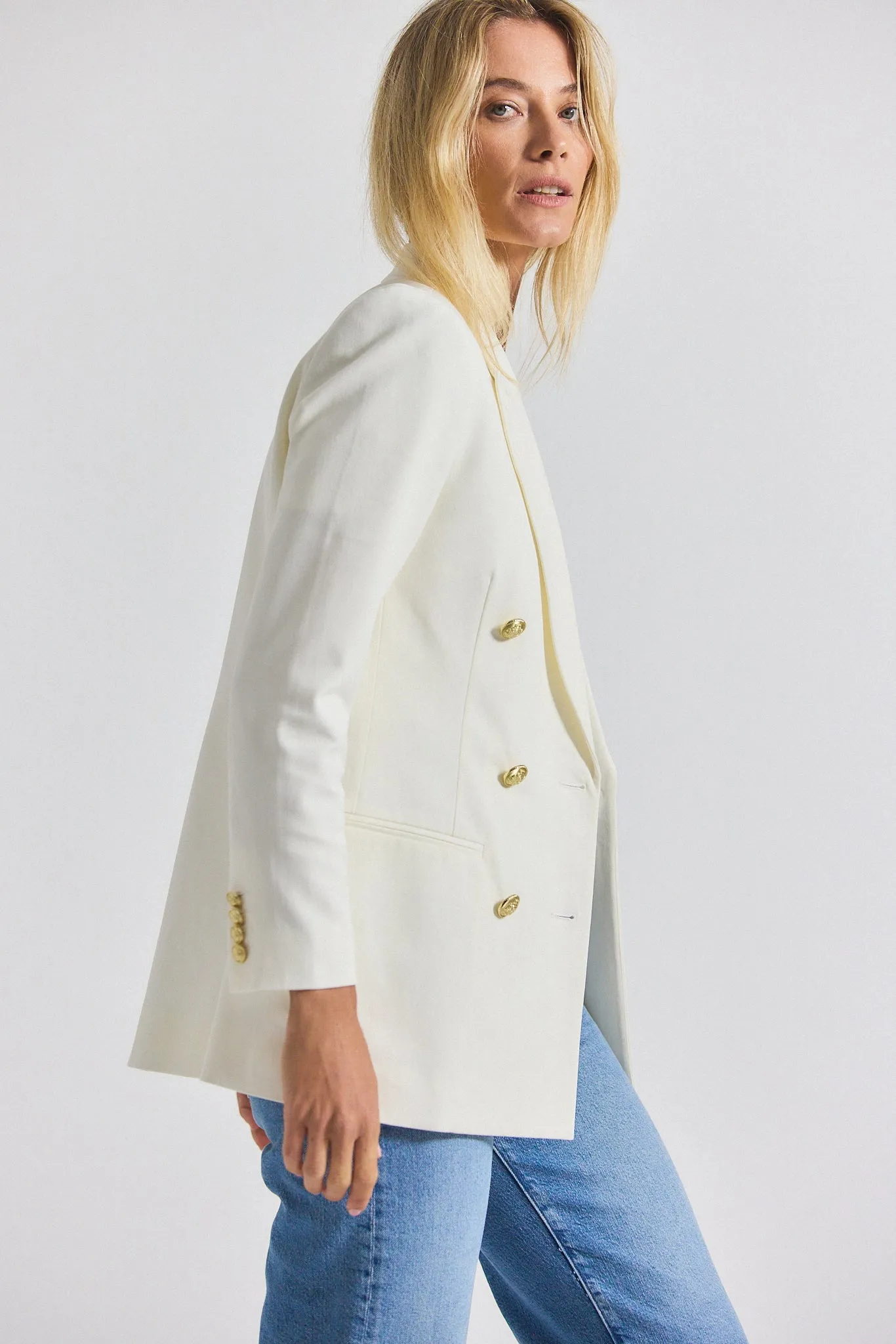 Walter Double Breasted Jacket - Soft White sold by Derek Lam product image thumbnail 4