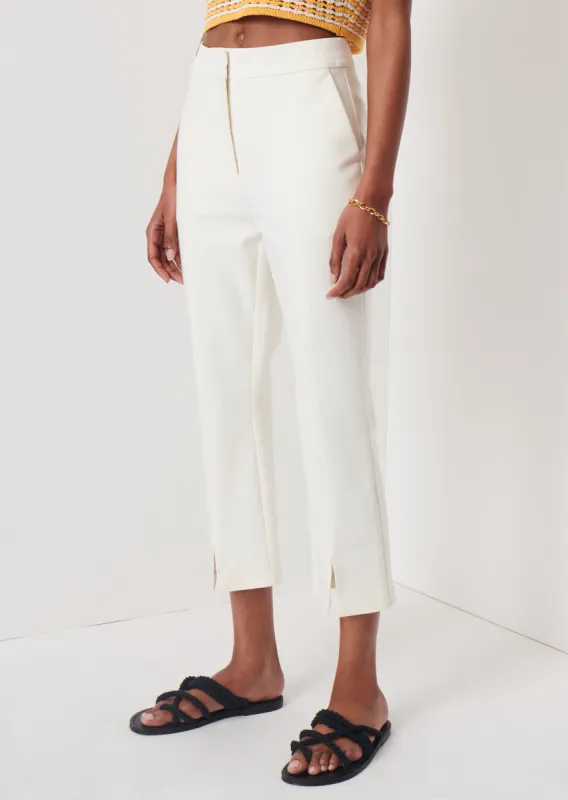 Bianca Front Slit Cropped Pants - Soft White sold by Derek Lam