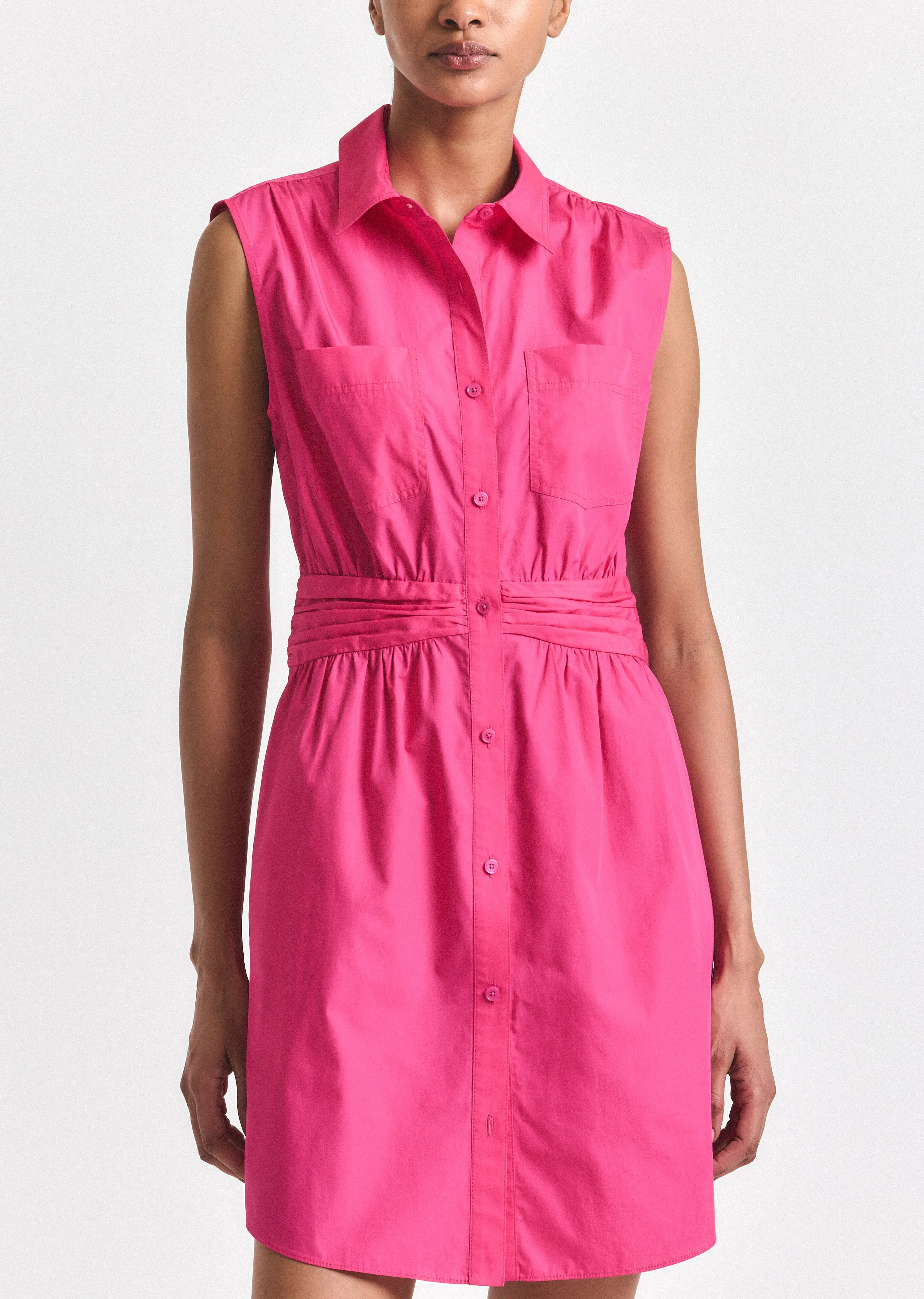Cora Shirt Dress - Magenta sold by Derek Lam