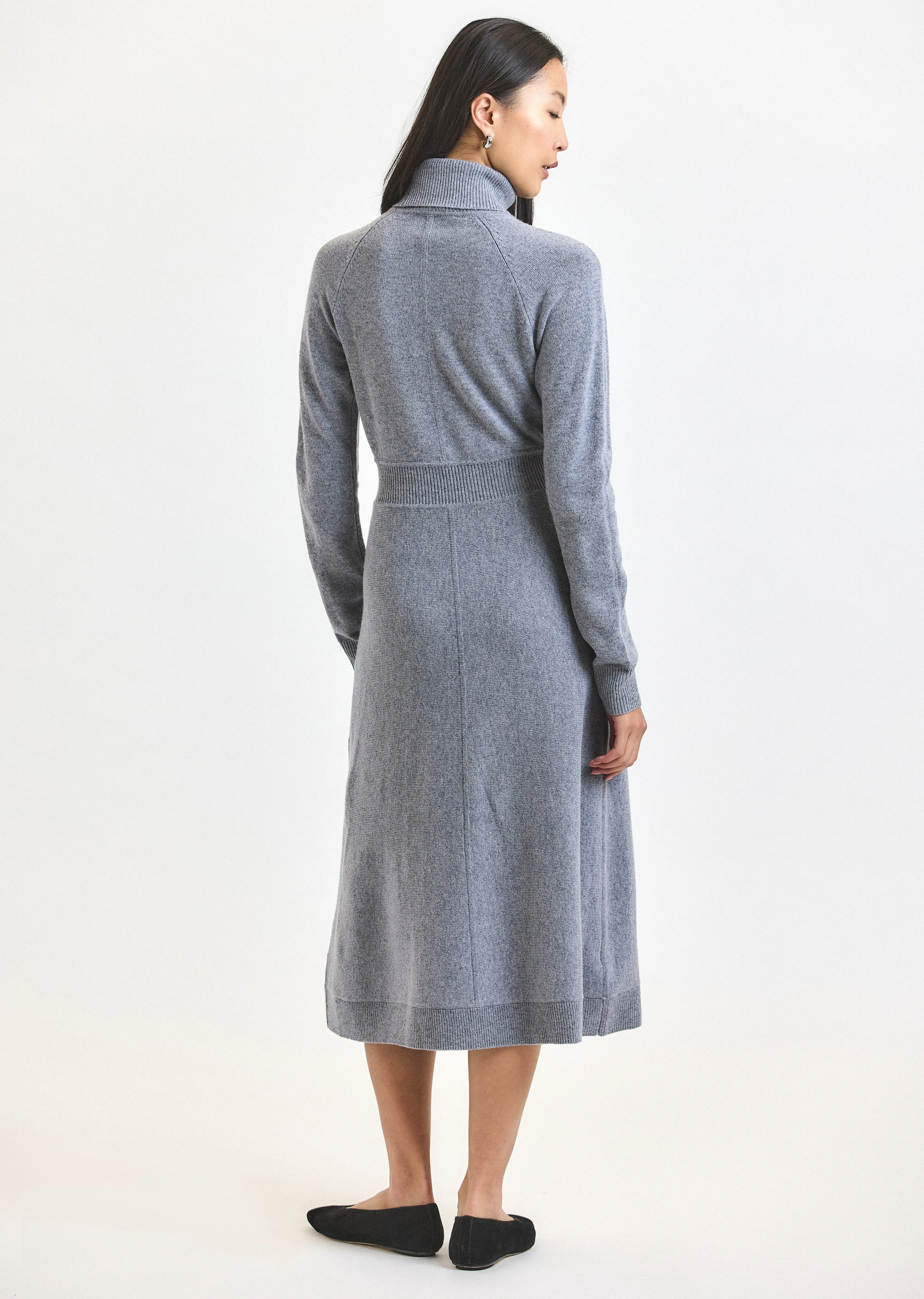 Bethany Long Sleeve Turtleneck Dress - Grey Melange sold by Derek Lam product image thumbnail 4