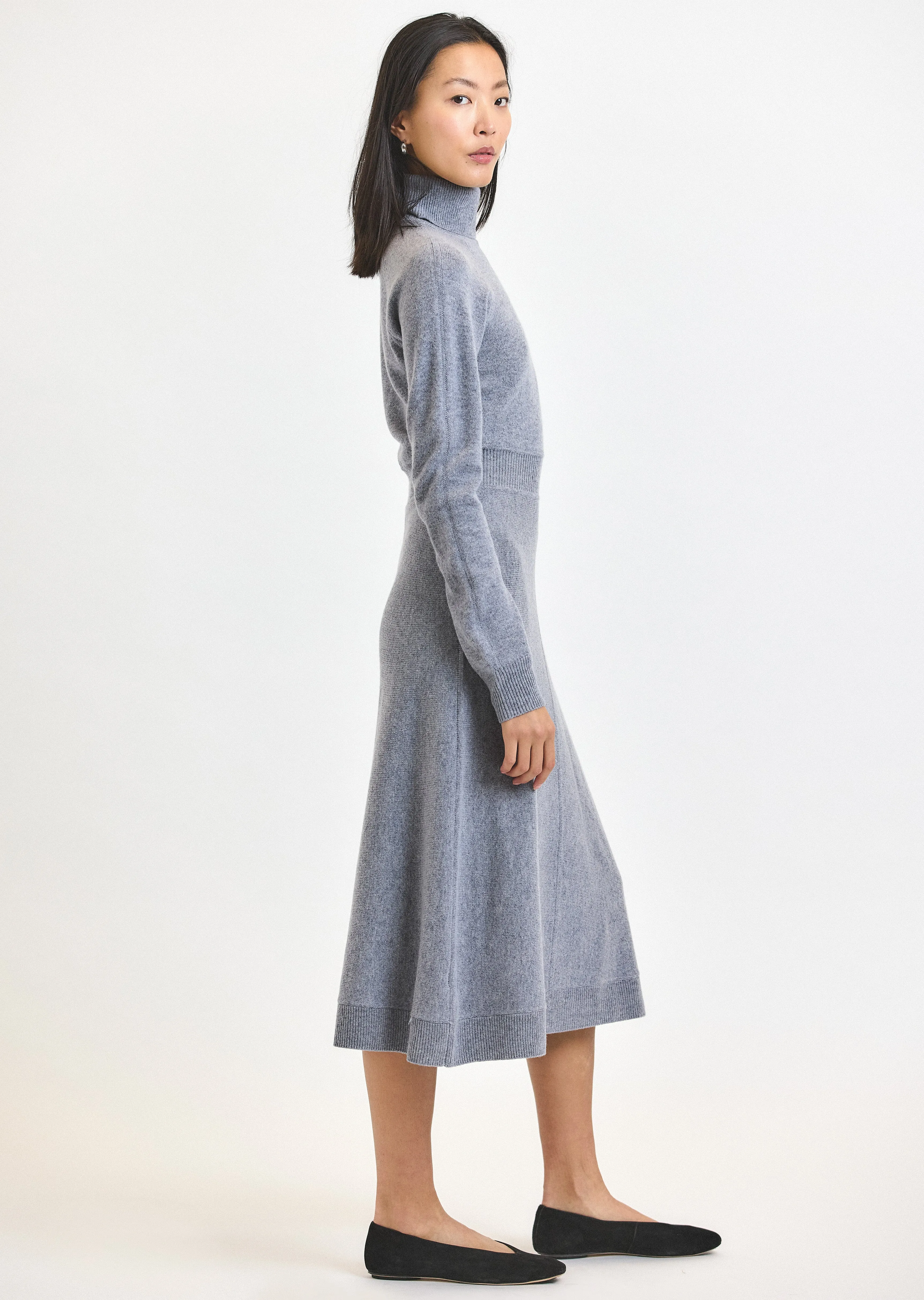 Bethany Long Sleeve Turtleneck Dress - Grey Melange sold by Derek Lam product image thumbnail 3