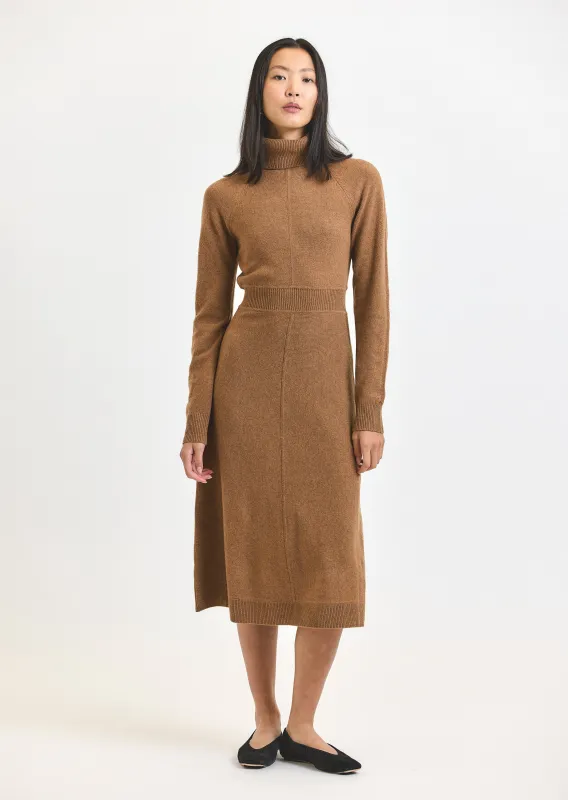 Bethany Long Sleeve Turtleneck Dress - Mocha Mousse sold by Derek Lam