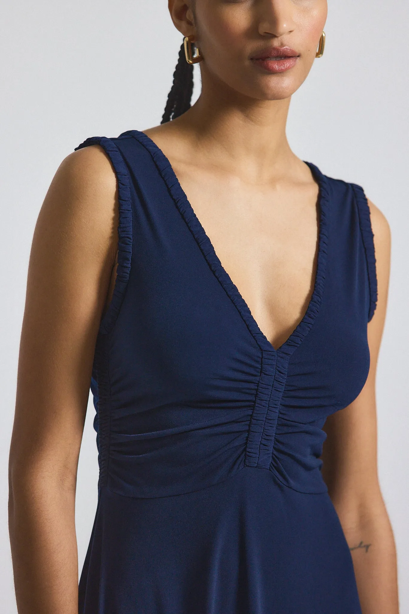 Misha Matte Jersey Ruched Dress - Navy sold by Derek Lam product image thumbnail 2