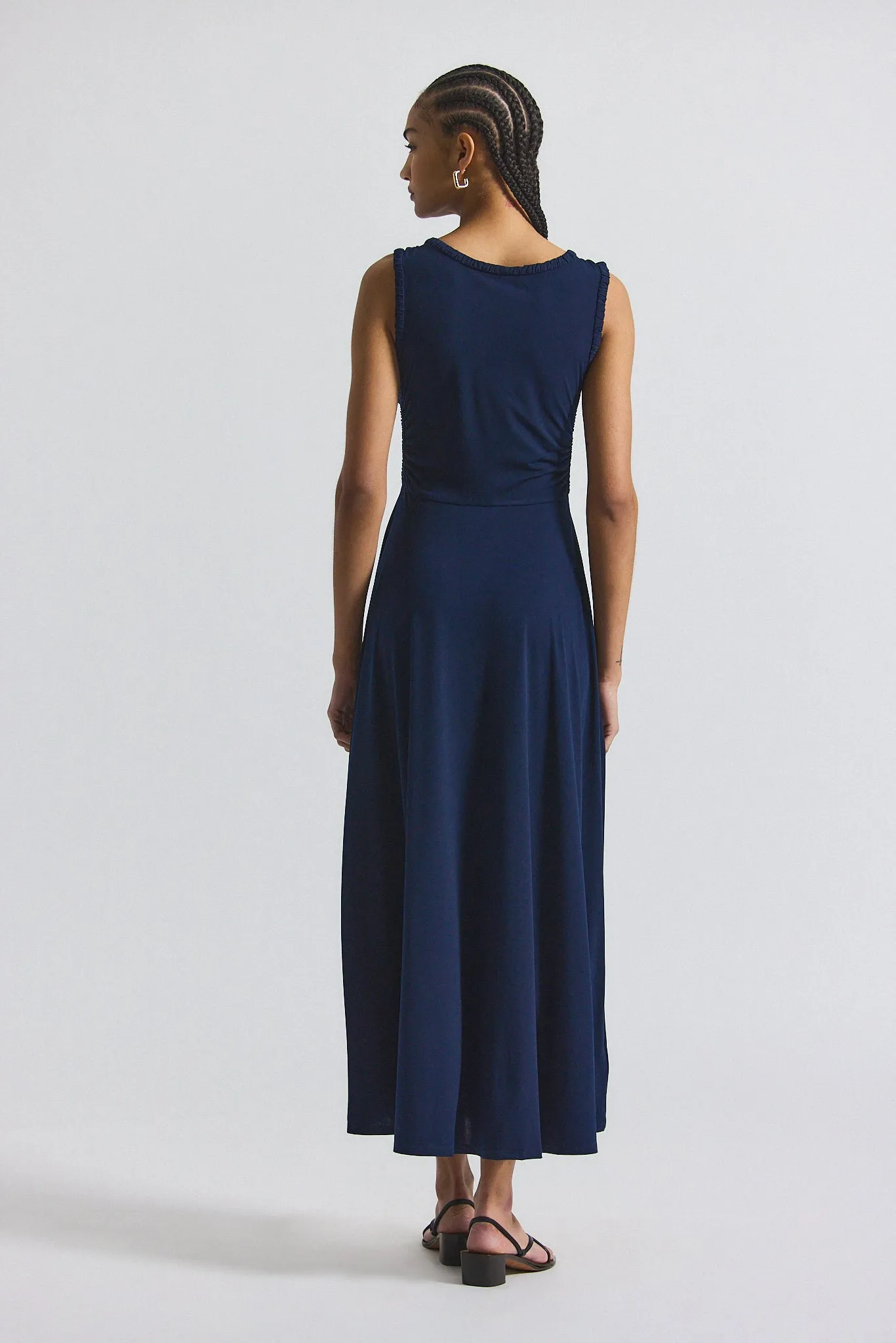 Misha Matte Jersey Ruched Dress - Navy sold by Derek Lam product image thumbnail 4