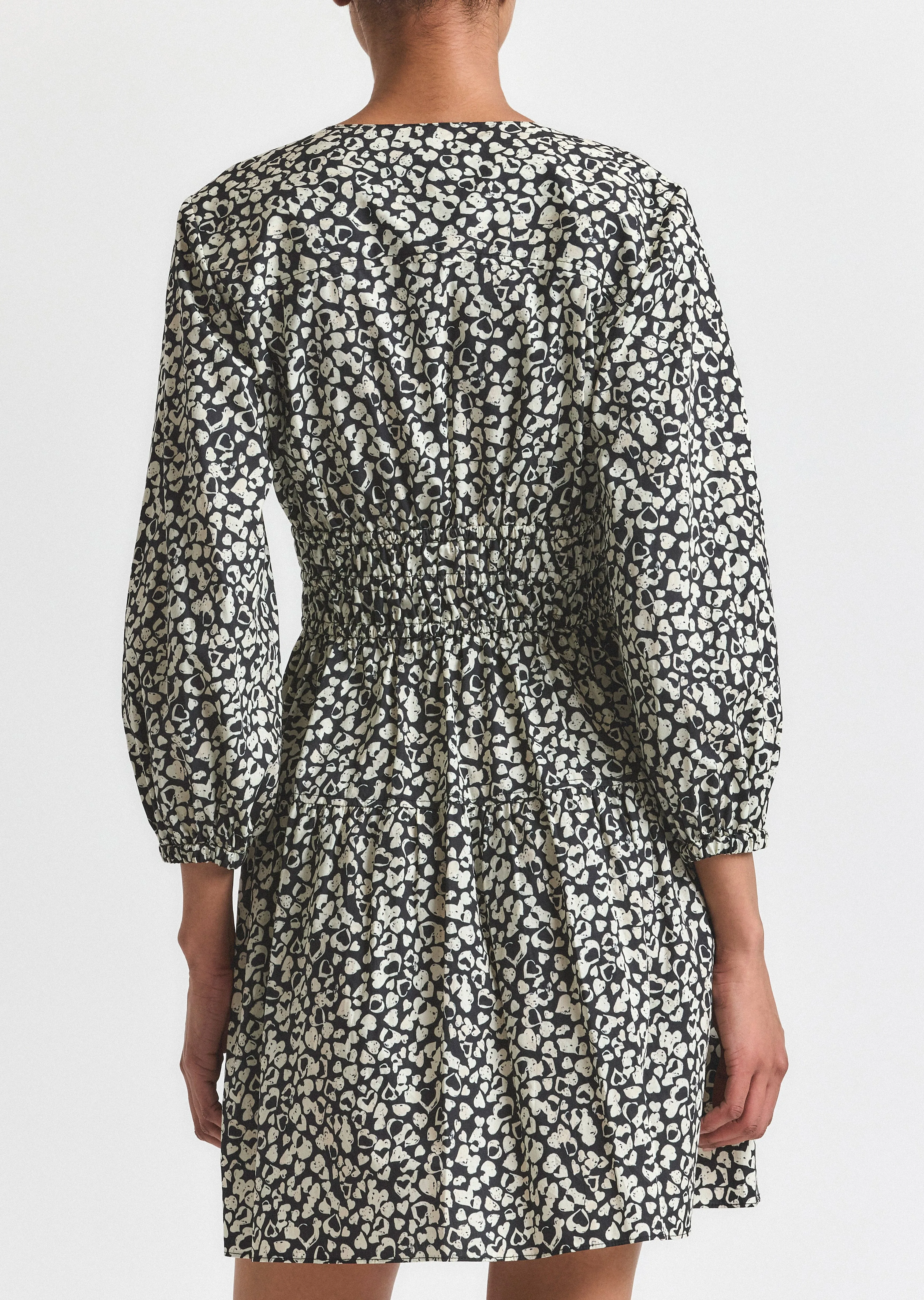 Emma V-Neck Dress - Black-White Hearts sold by Derek Lam product image thumbnail 5