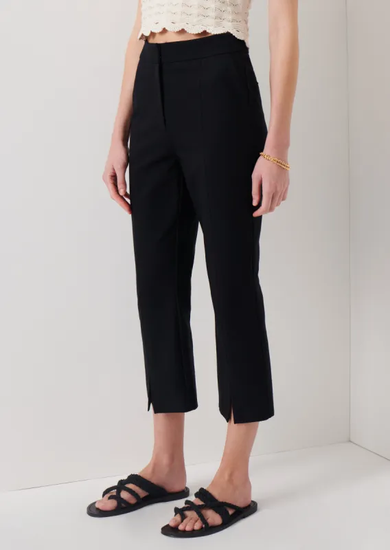 Bianca Front Slit Cropped Pants - Black sold by Derek Lam