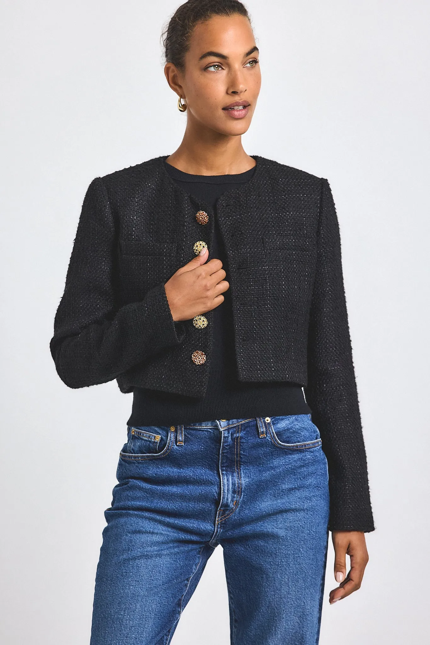 Juliette Tweed Jacket - Black sold by Derek Lam