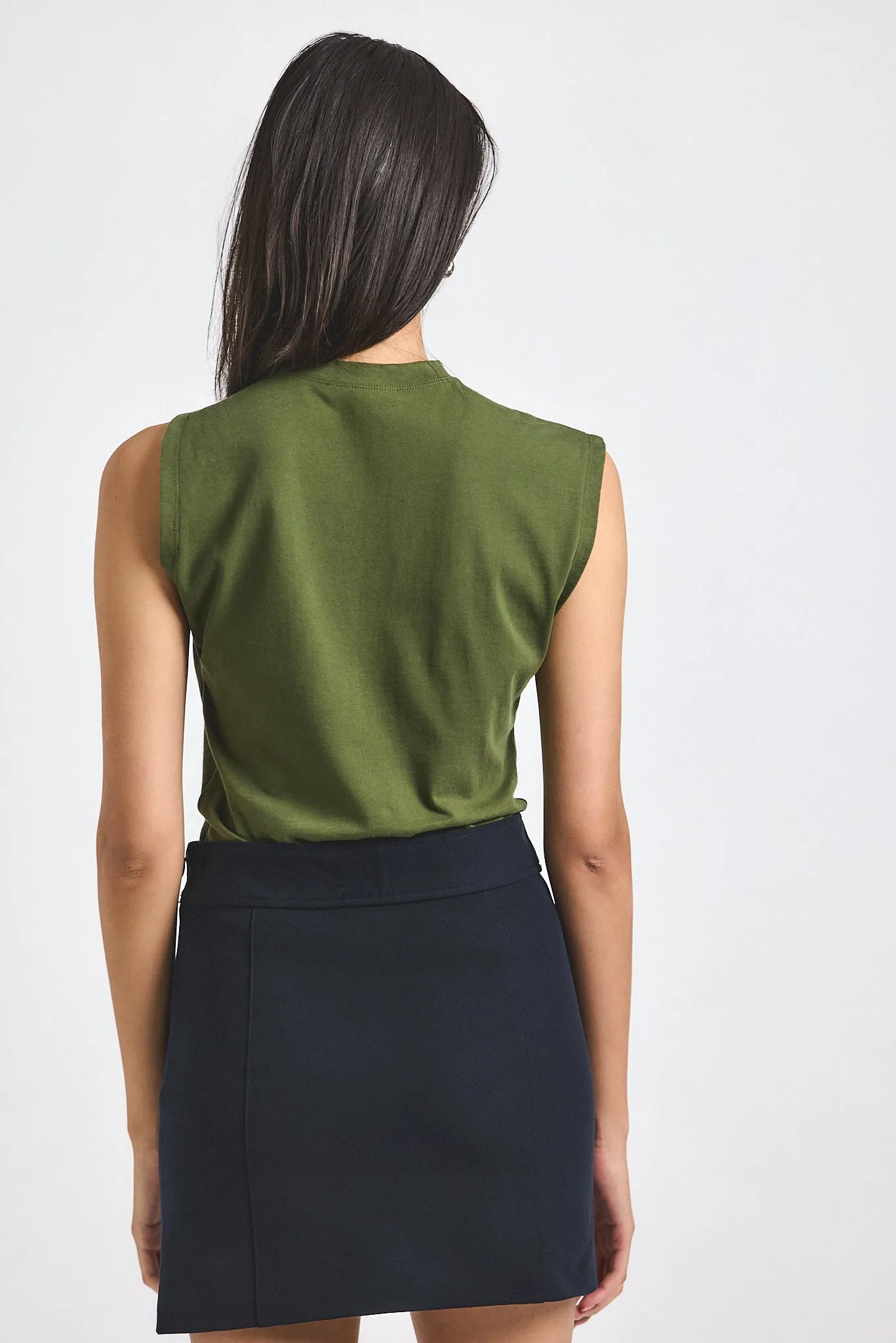 Nia Assymmetric Embellished Twist Tee - Fatigue sold by Derek Lam product image thumbnail 4