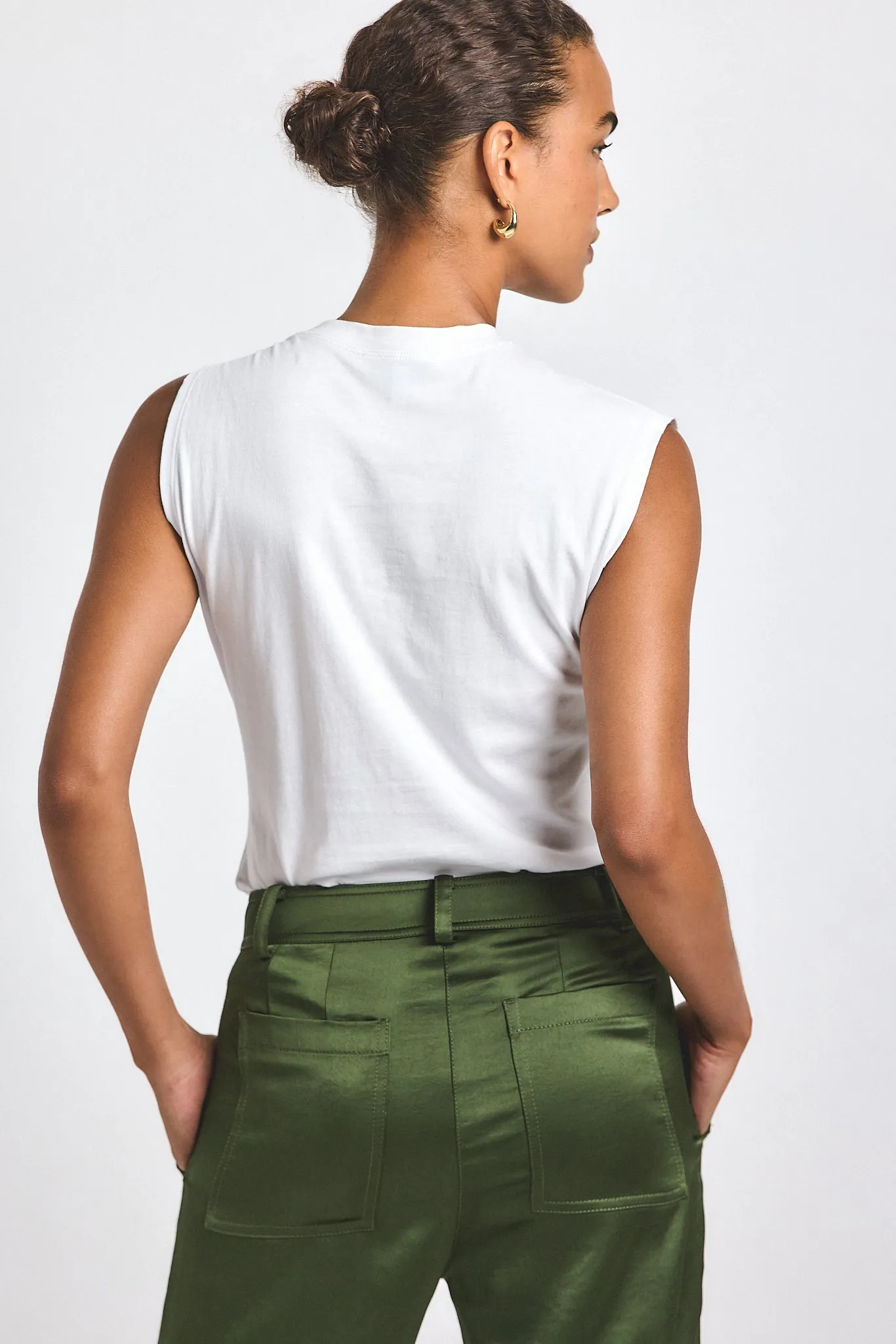 Nia Assymmetric Embellished Twist Tee - White sold by Derek Lam product image thumbnail 4