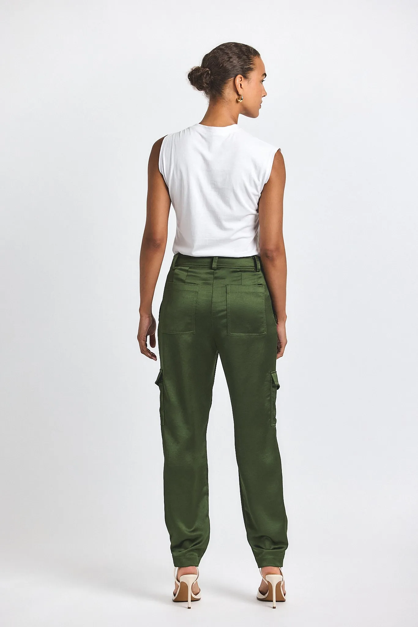 Elian Satin Cargo Pant - Fatigue sold by Derek Lam product image thumbnail 3