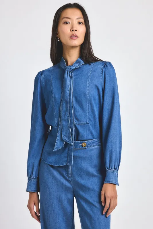 Majah Tencel Denim Blouse - Keri Wash sold by Derek Lam