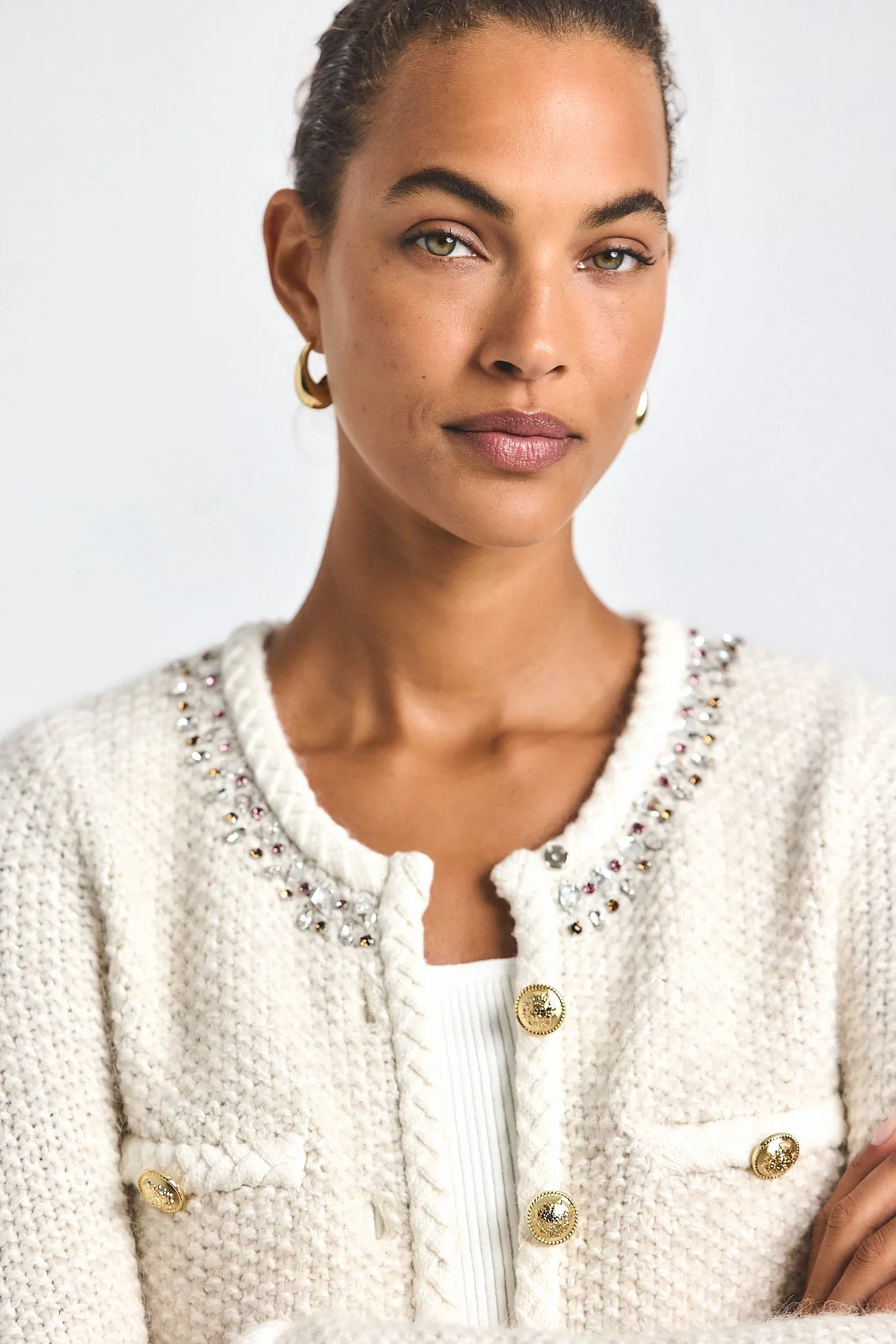Zaria Cardigan Jacket - Cream sold by Derek Lam product image thumbnail 2