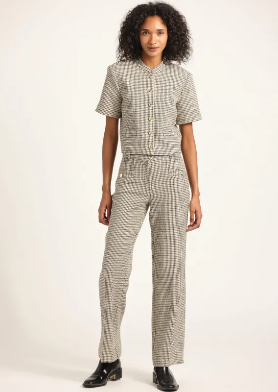 Nell Wide Leg Pant - Biscuit Multi sold by Derek Lam