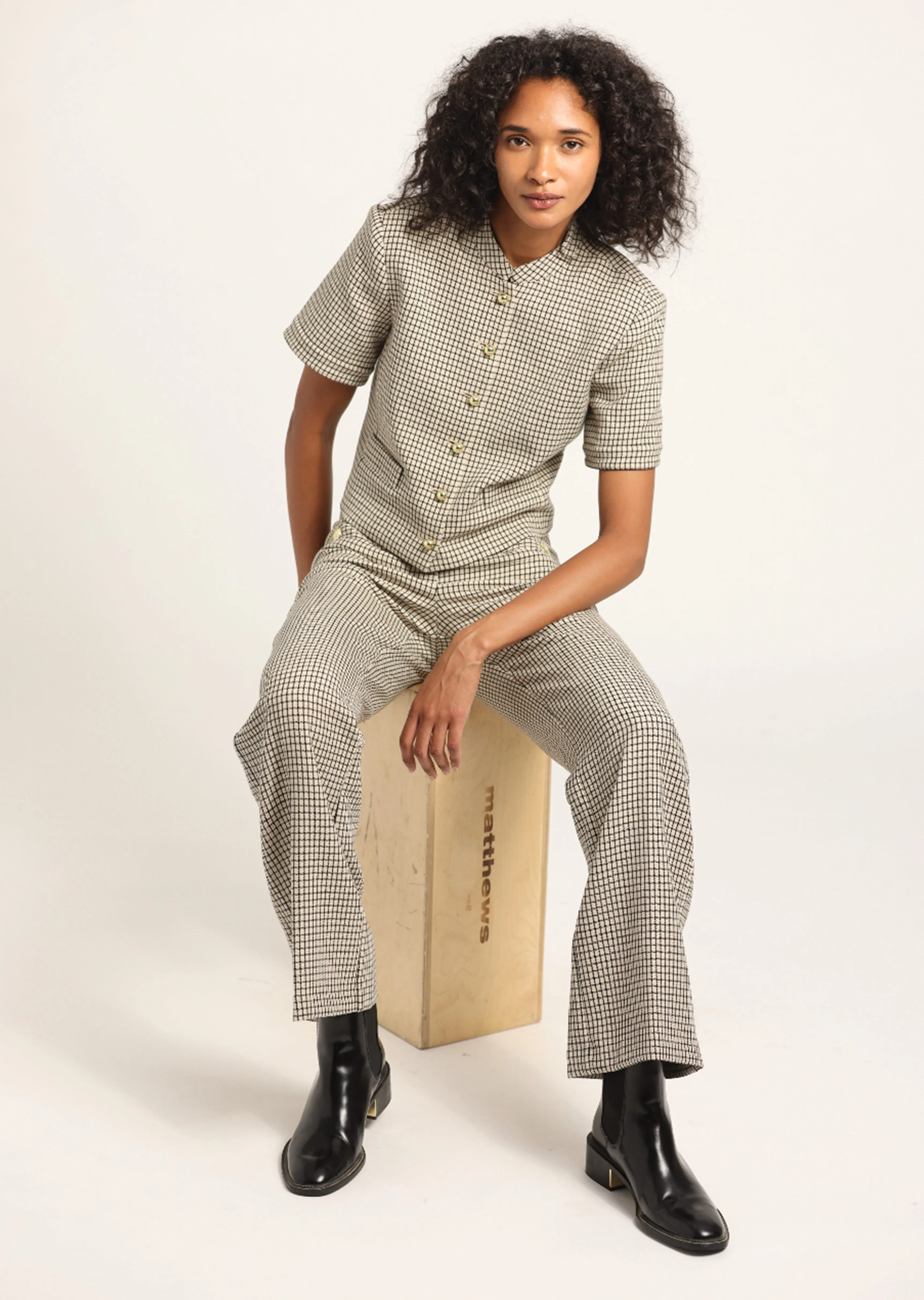 Nell Wide Leg Pant - Biscuit Multi sold by Derek Lam product image thumbnail 2