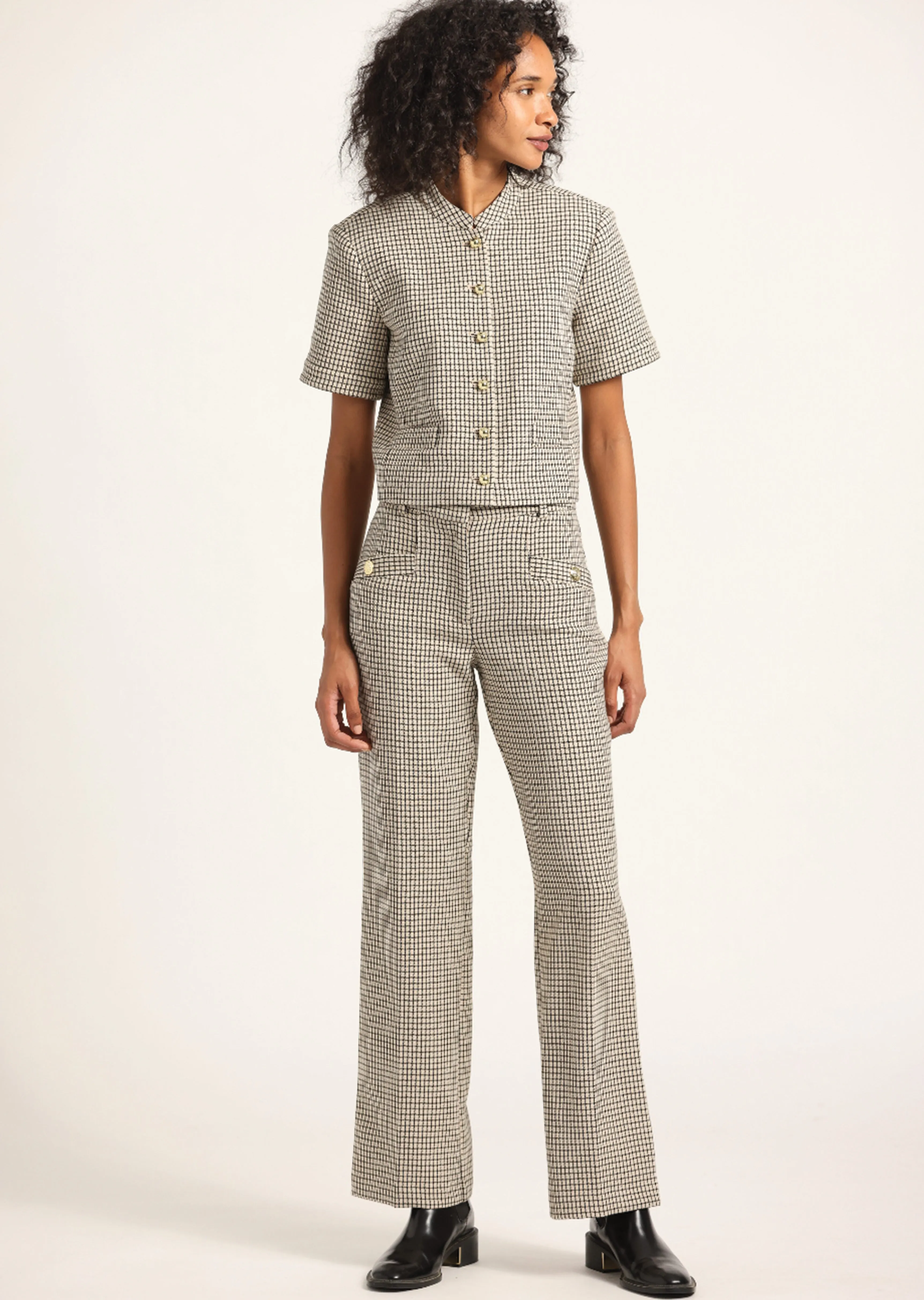 Nell Wide Leg Pant - Biscuit Multi sold by Derek Lam product image thumbnail 4