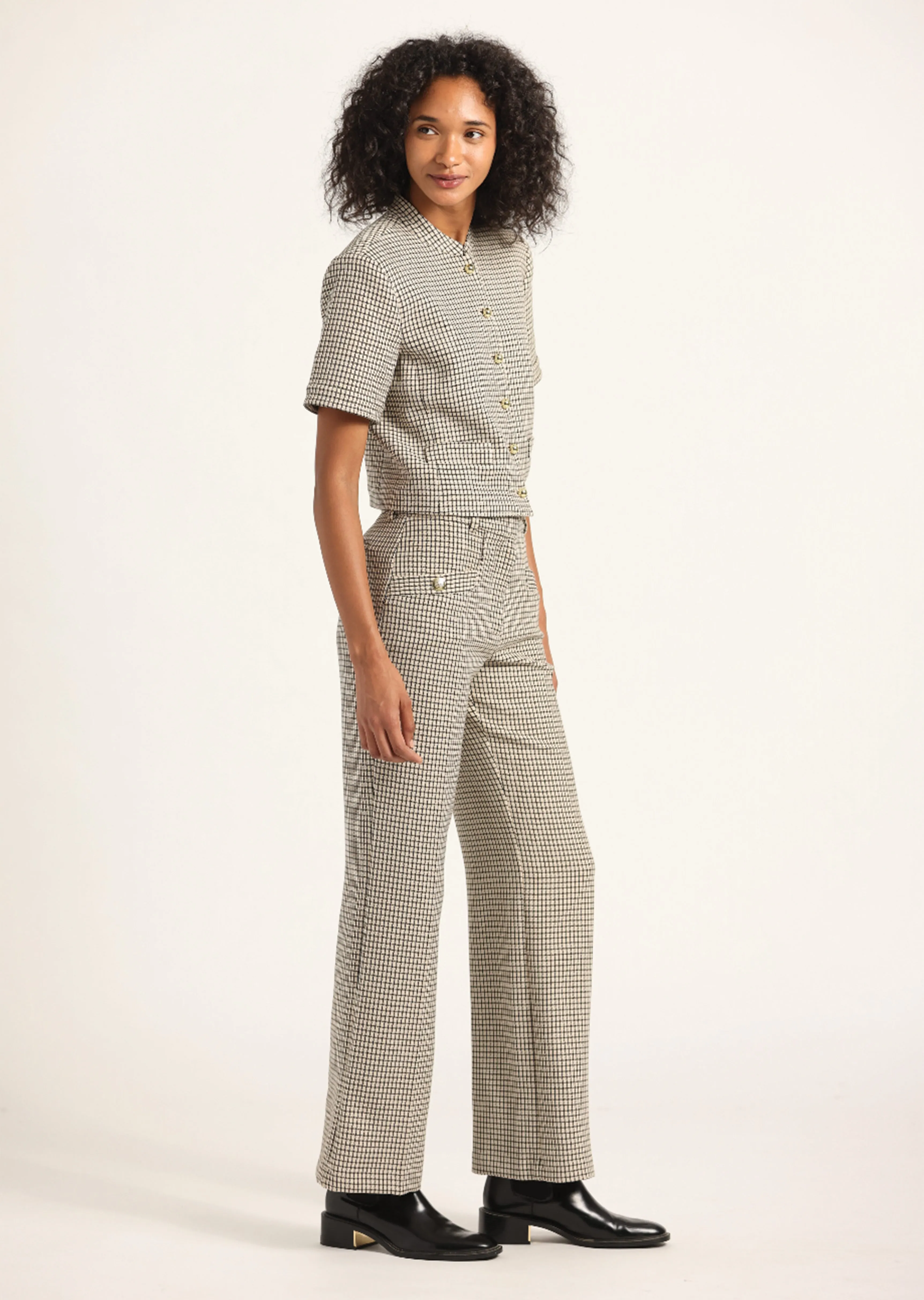 Nell Wide Leg Pant - Biscuit Multi sold by Derek Lam product image thumbnail 3