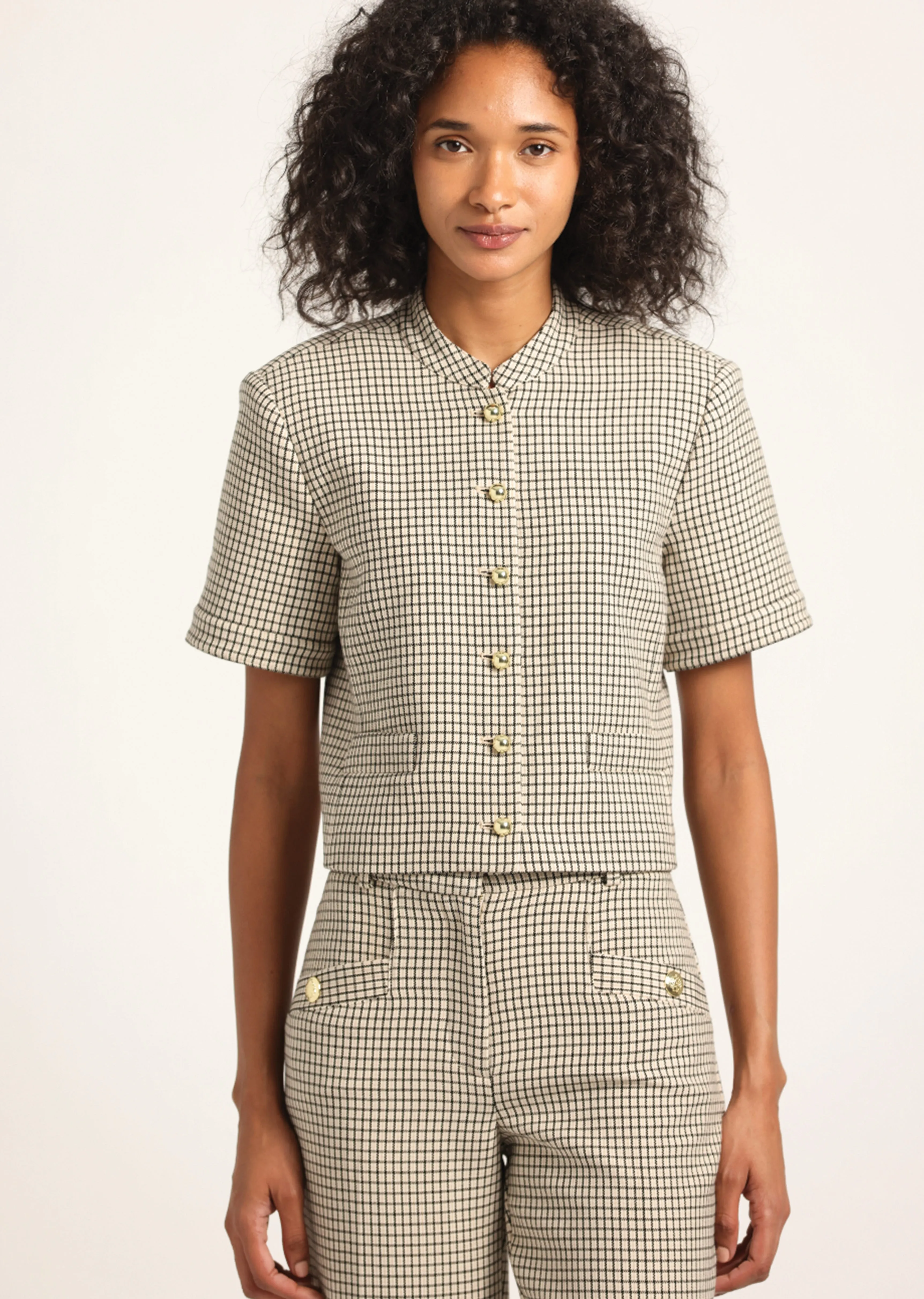Grace Short Sleeve Jacket - Biscuit Multi sold by Derek Lam product image thumbnail 3