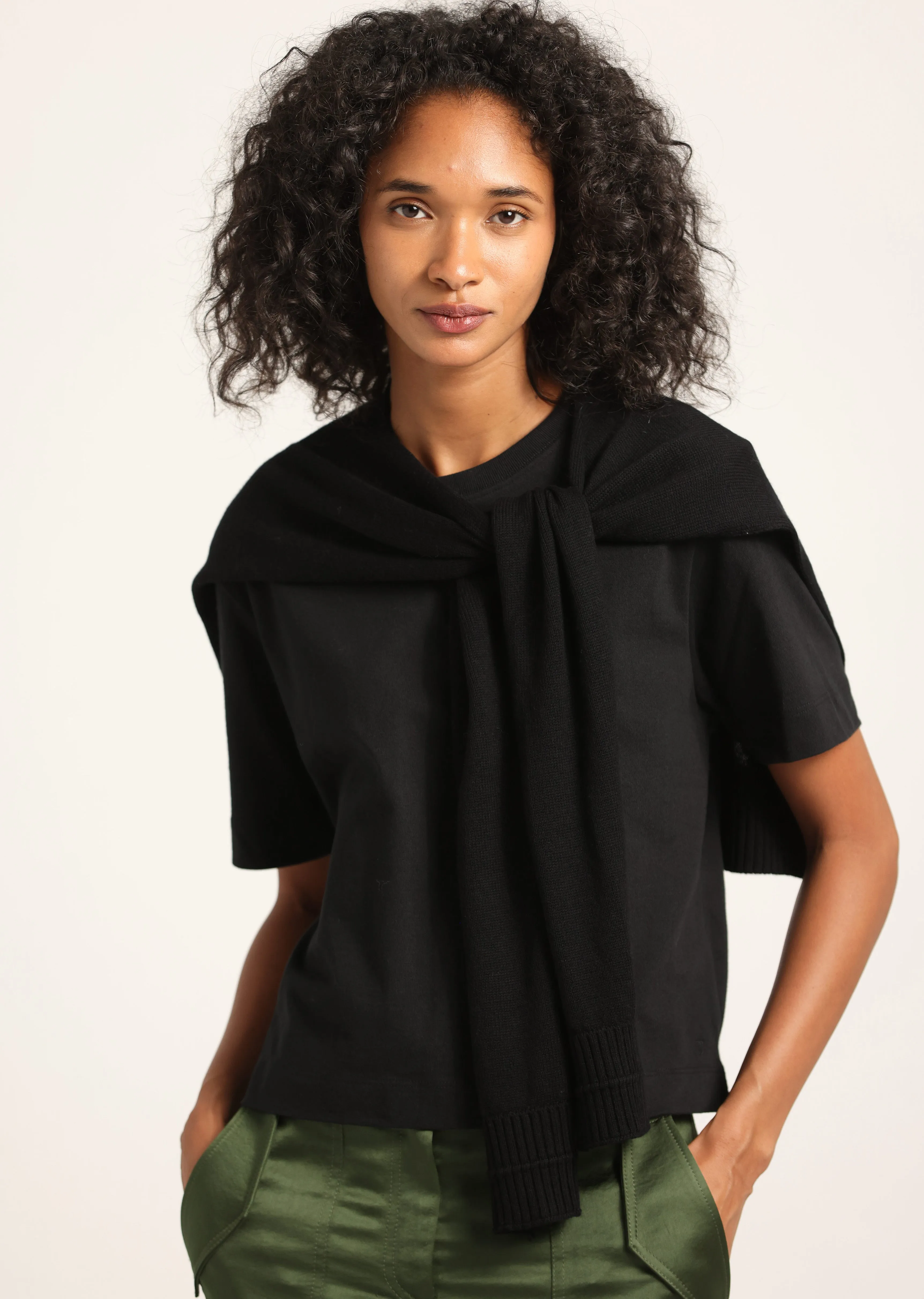 The Shrug in Wool - Black sold by Derek Lam