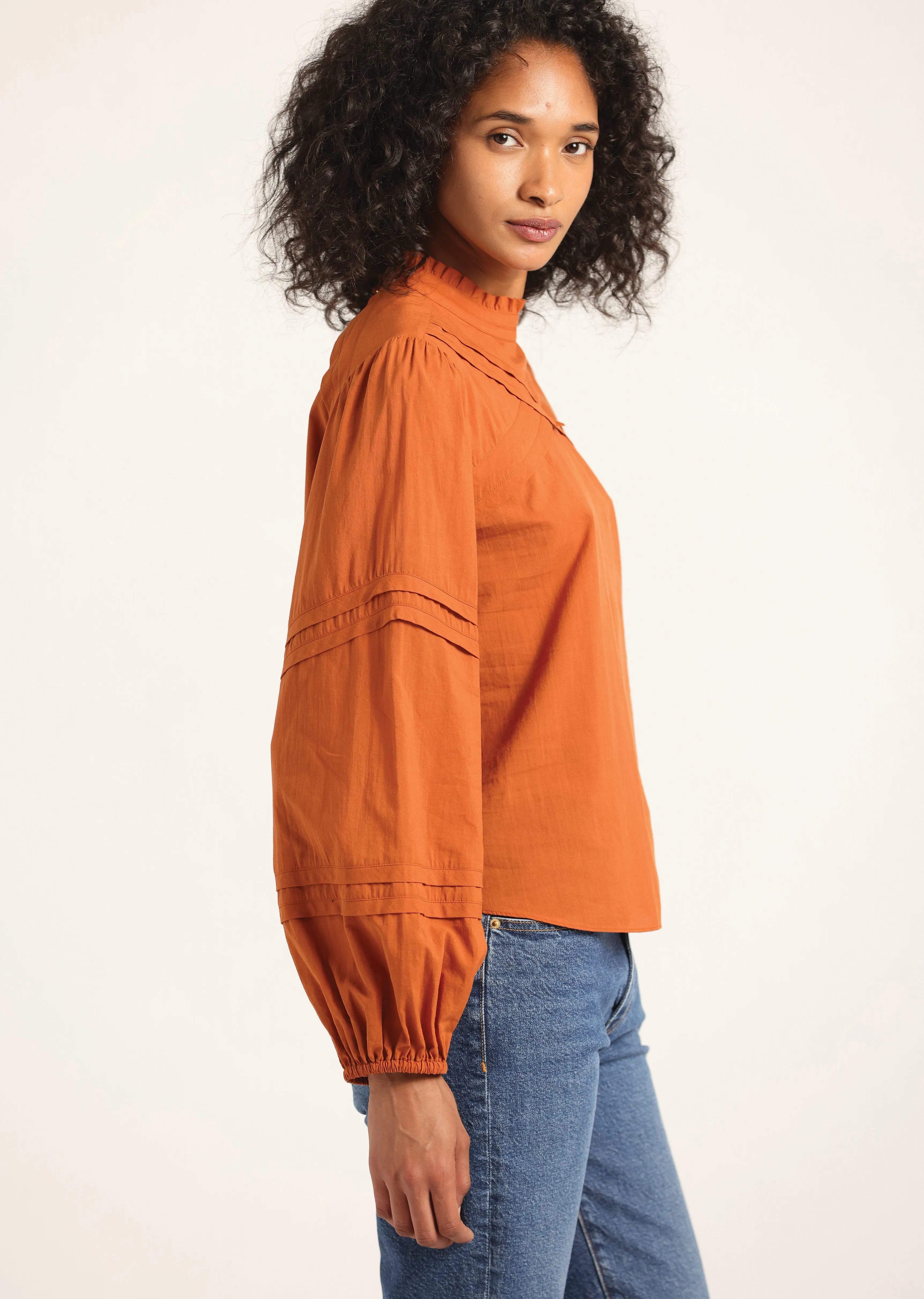 Marlowe Long Sleeve Blouse - Cinnamon sold by Derek Lam product image thumbnail 3