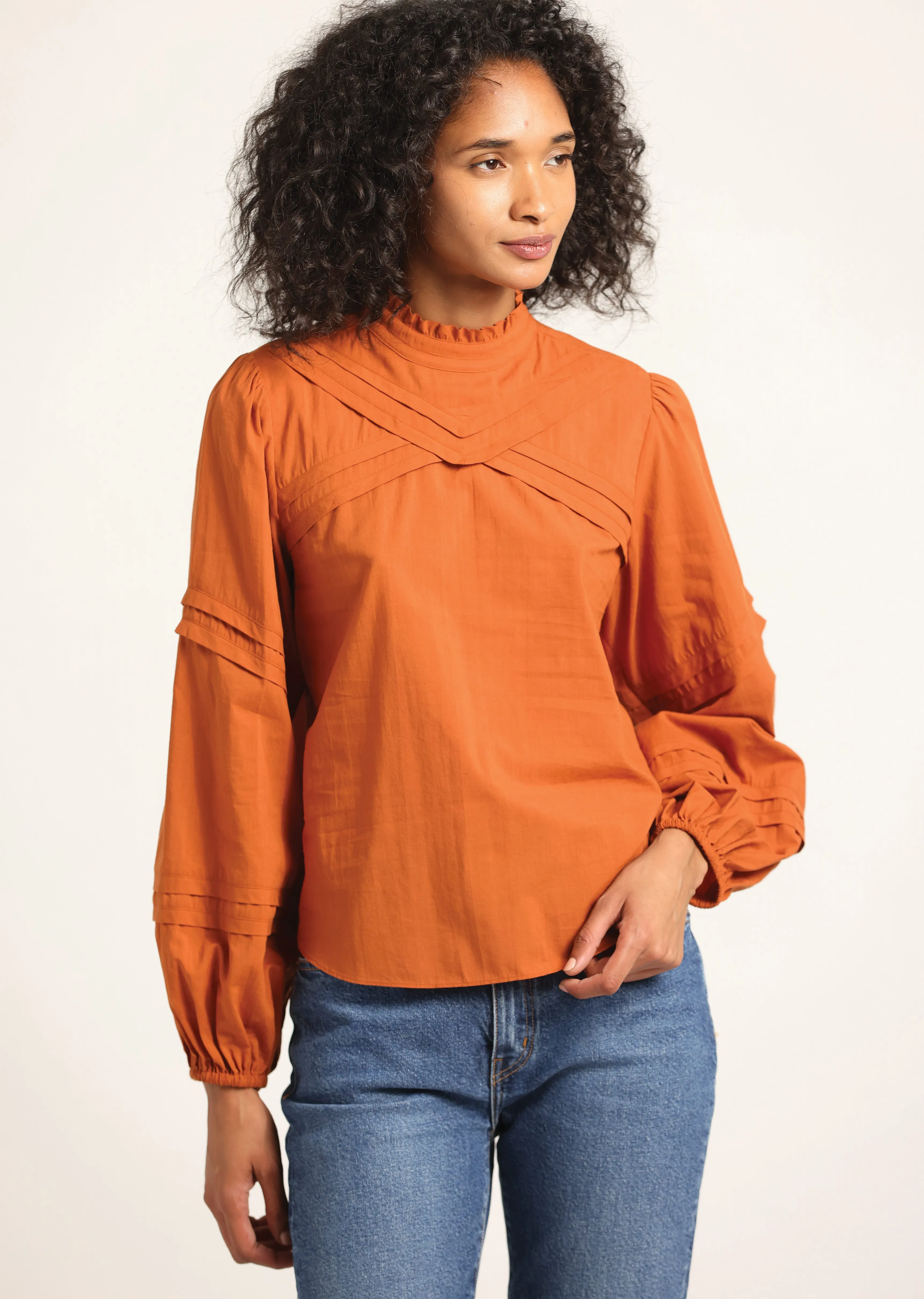 Marlowe Long Sleeve Blouse - Cinnamon sold by Derek Lam product image thumbnail 4
