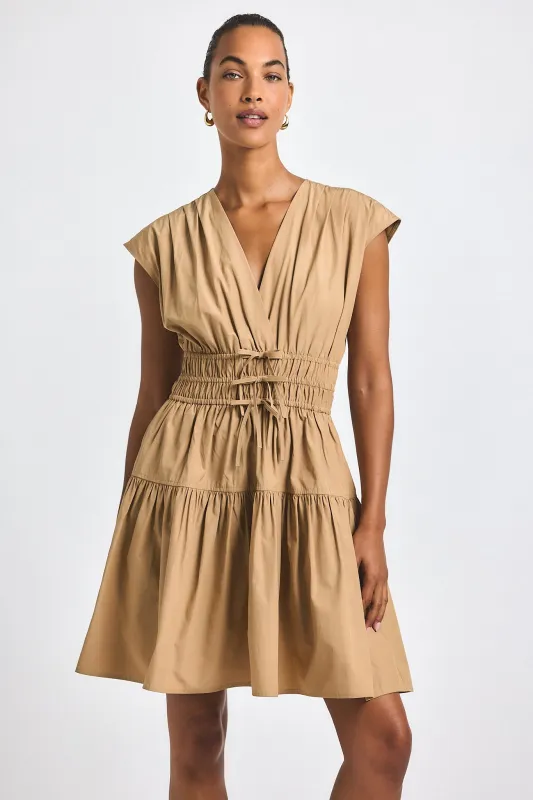 Tora V-Neck Dress - Camel sold by Derek Lam