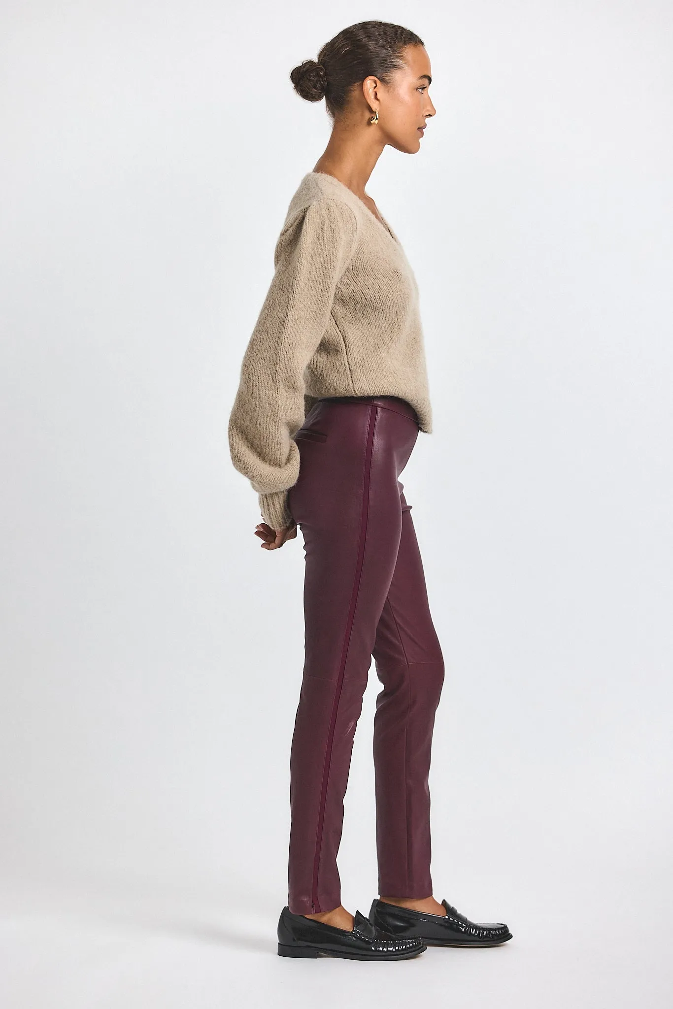 Thessaly Skinny Pant - Black Cherry sold by Derek Lam product image thumbnail 3