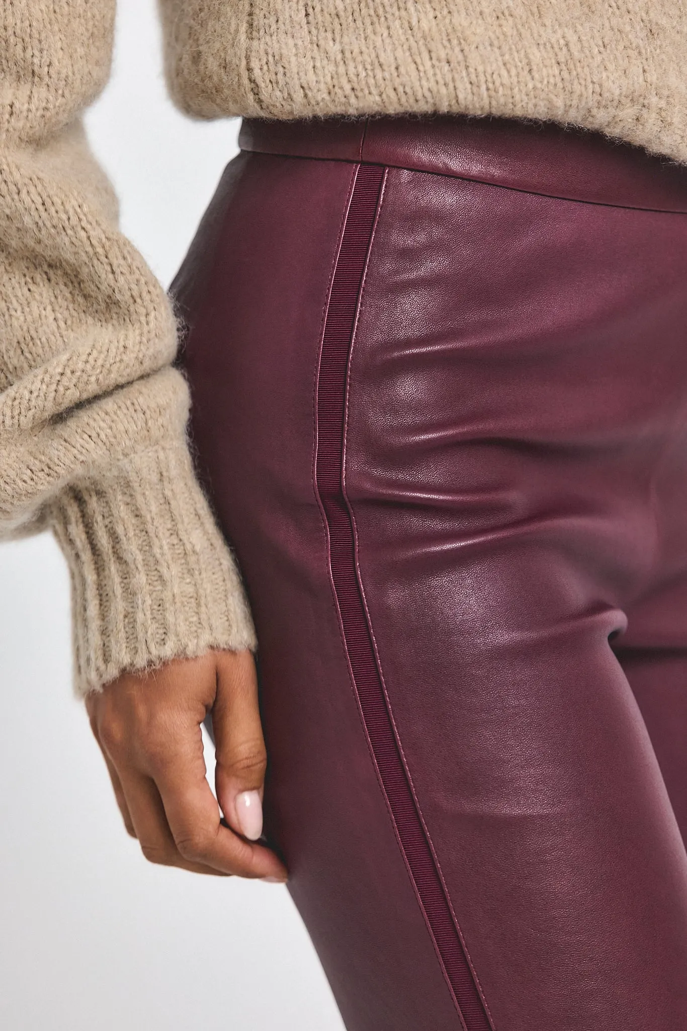 Thessaly Skinny Pant - Black Cherry sold by Derek Lam product image thumbnail 2