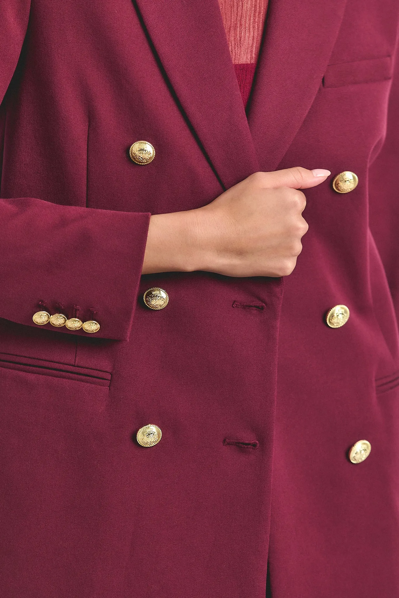 Walter Double Breasted Jacket - Bordeaux sold by Derek Lam product image thumbnail 2