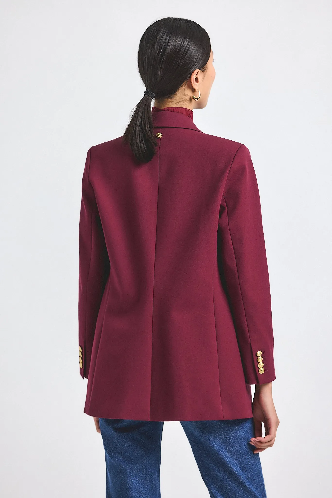 Walter Double Breasted Jacket - Bordeaux sold by Derek Lam product image thumbnail 4