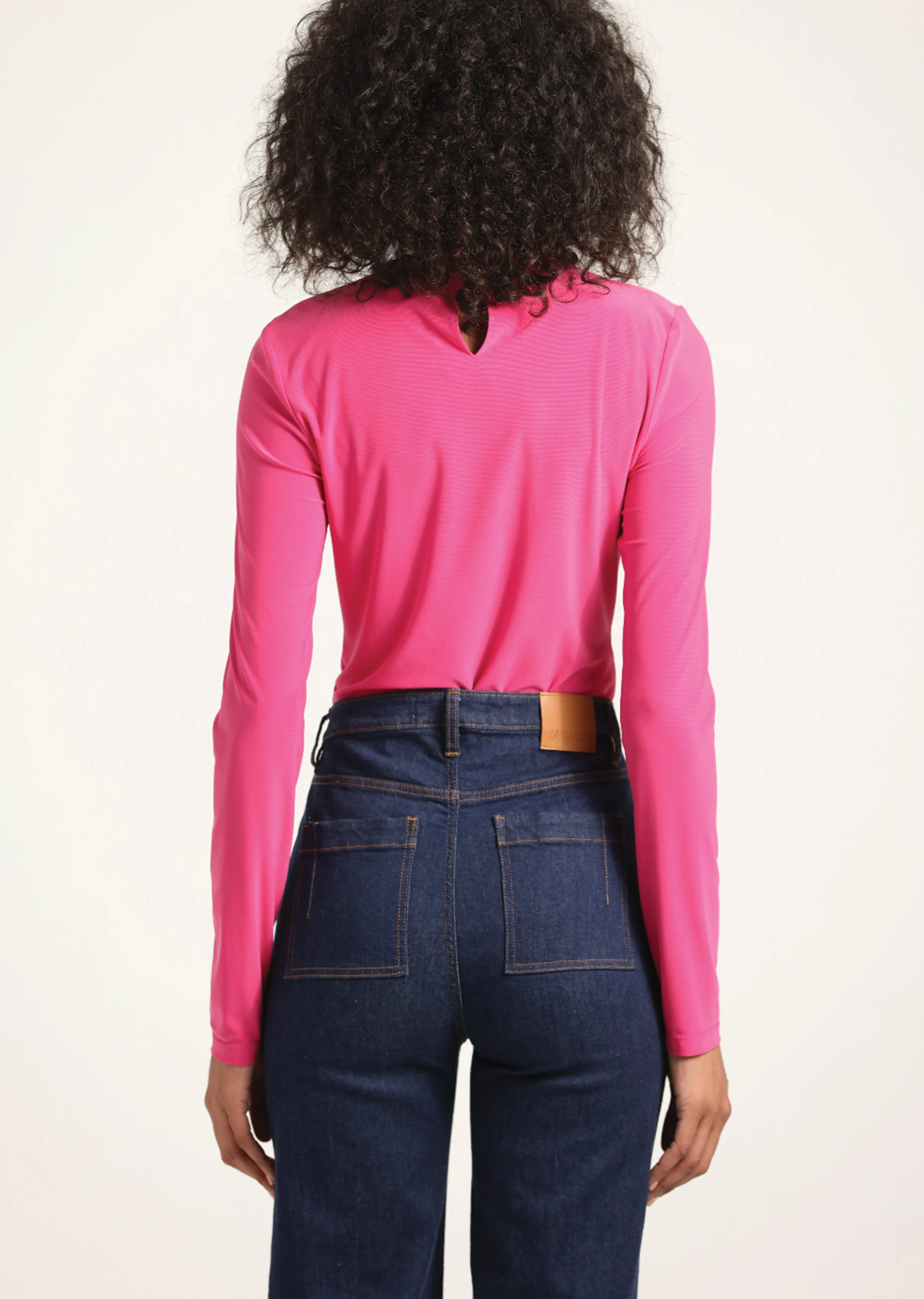 Krini Wrap Long Sleeve Jersey Top - French Rose sold by Derek Lam product image thumbnail 3