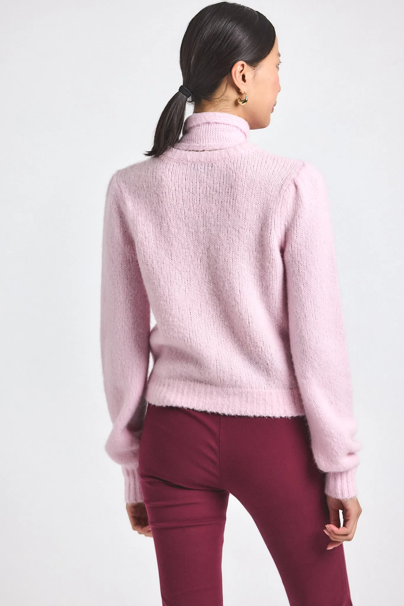 Leilani Plush Knit Tie Neck Sweater - Slipper Pink sold by Derek Lam product image thumbnail 5