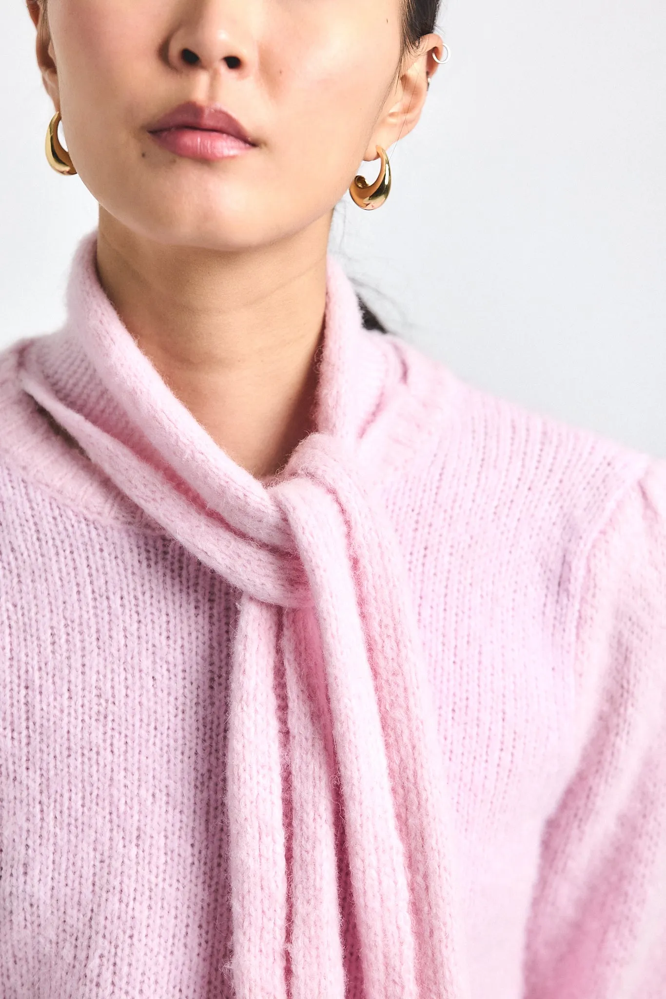 Leilani Plush Knit Tie Neck Sweater - Slipper Pink sold by Derek Lam product image thumbnail 2