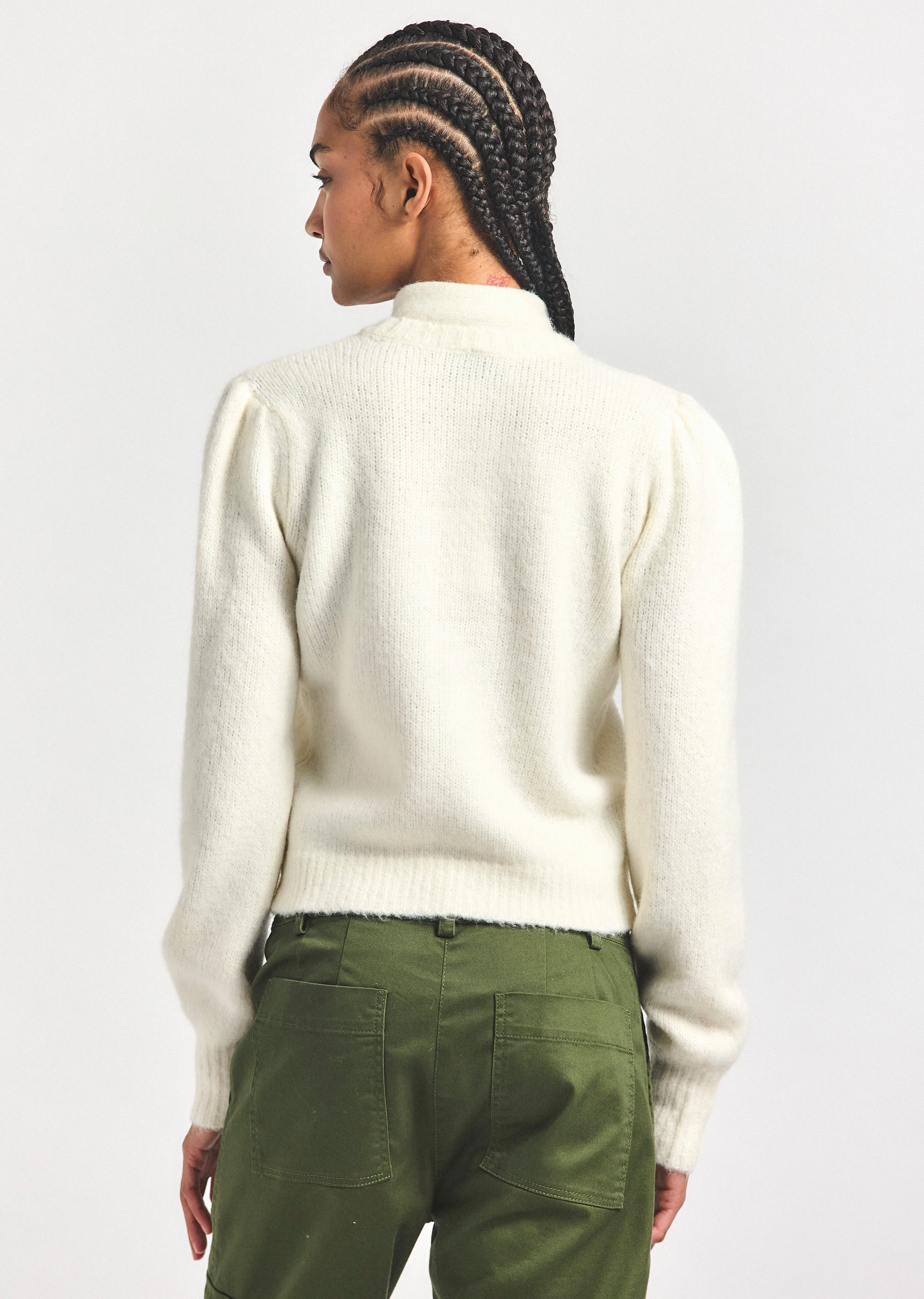 Leilani Plush Knit Tie Neck Sweater - Ivory sold by Derek Lam product image thumbnail 4