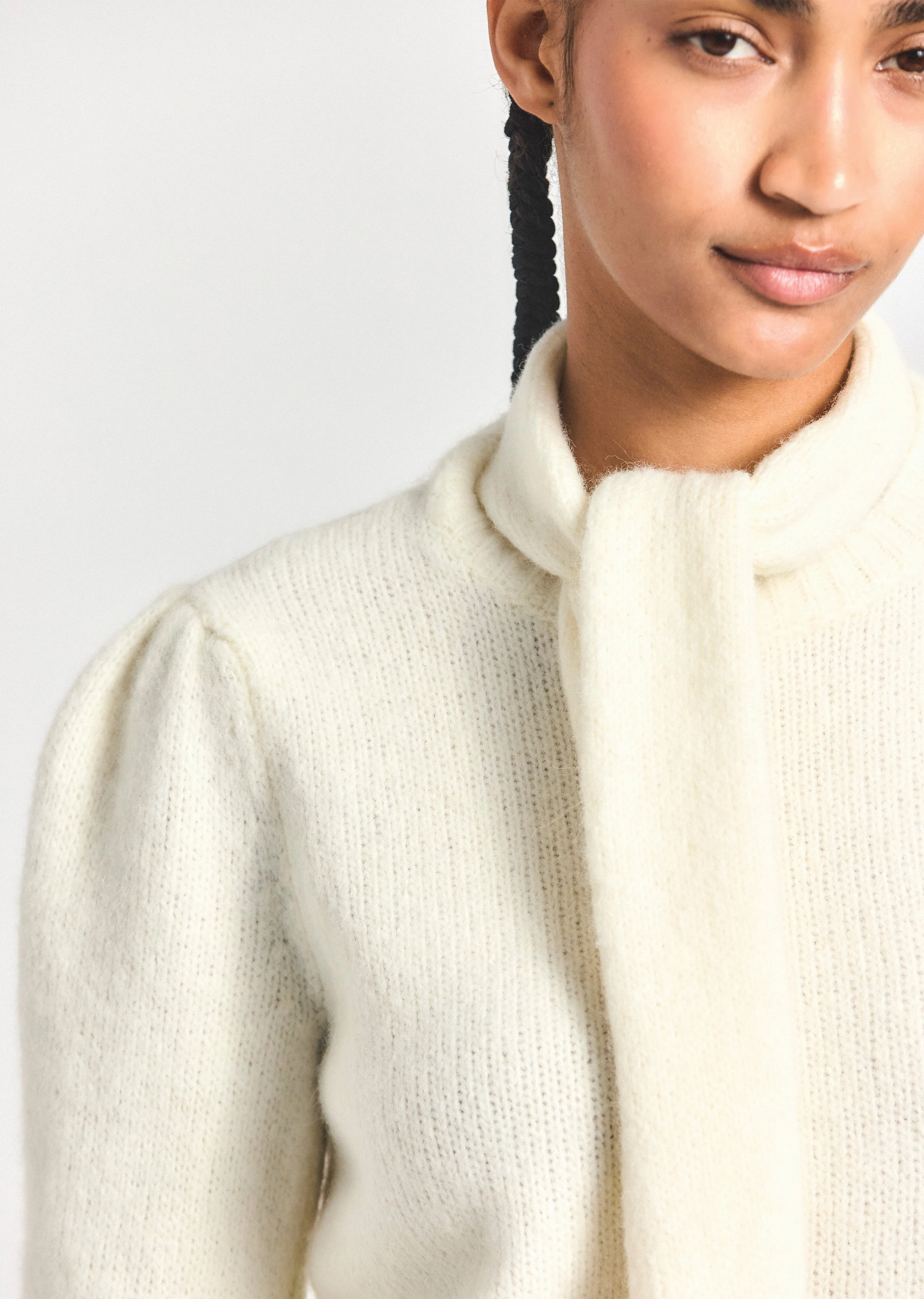 Leilani Plush Knit Tie Neck Sweater - Ivory sold by Derek Lam product image thumbnail 2