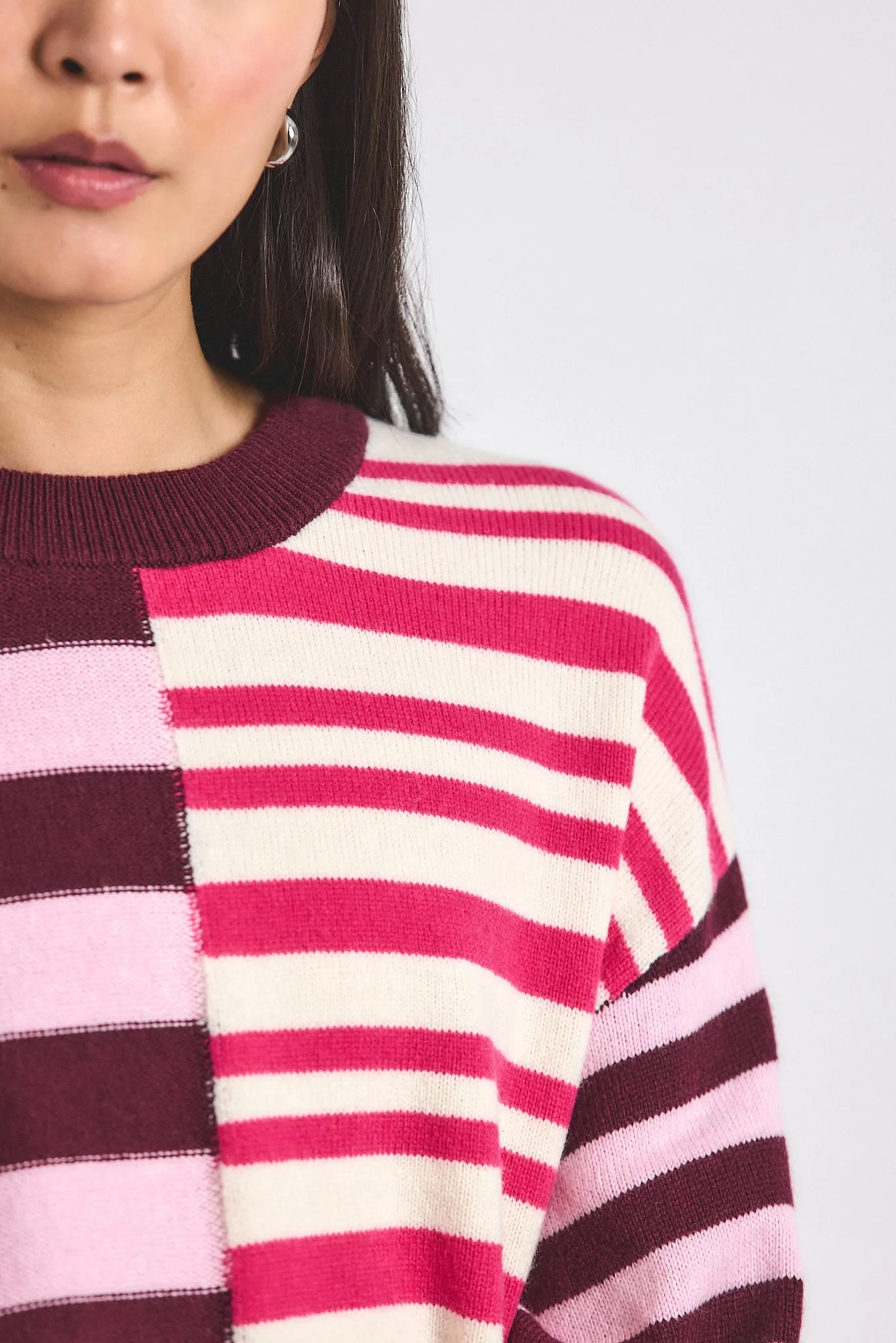 Avalon Spliced Stripe Sweater - Pink Multi sold by Derek Lam product image thumbnail 2