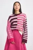 Avalon Spliced Stripe Sweater - Pink Multi sold by Derek Lam