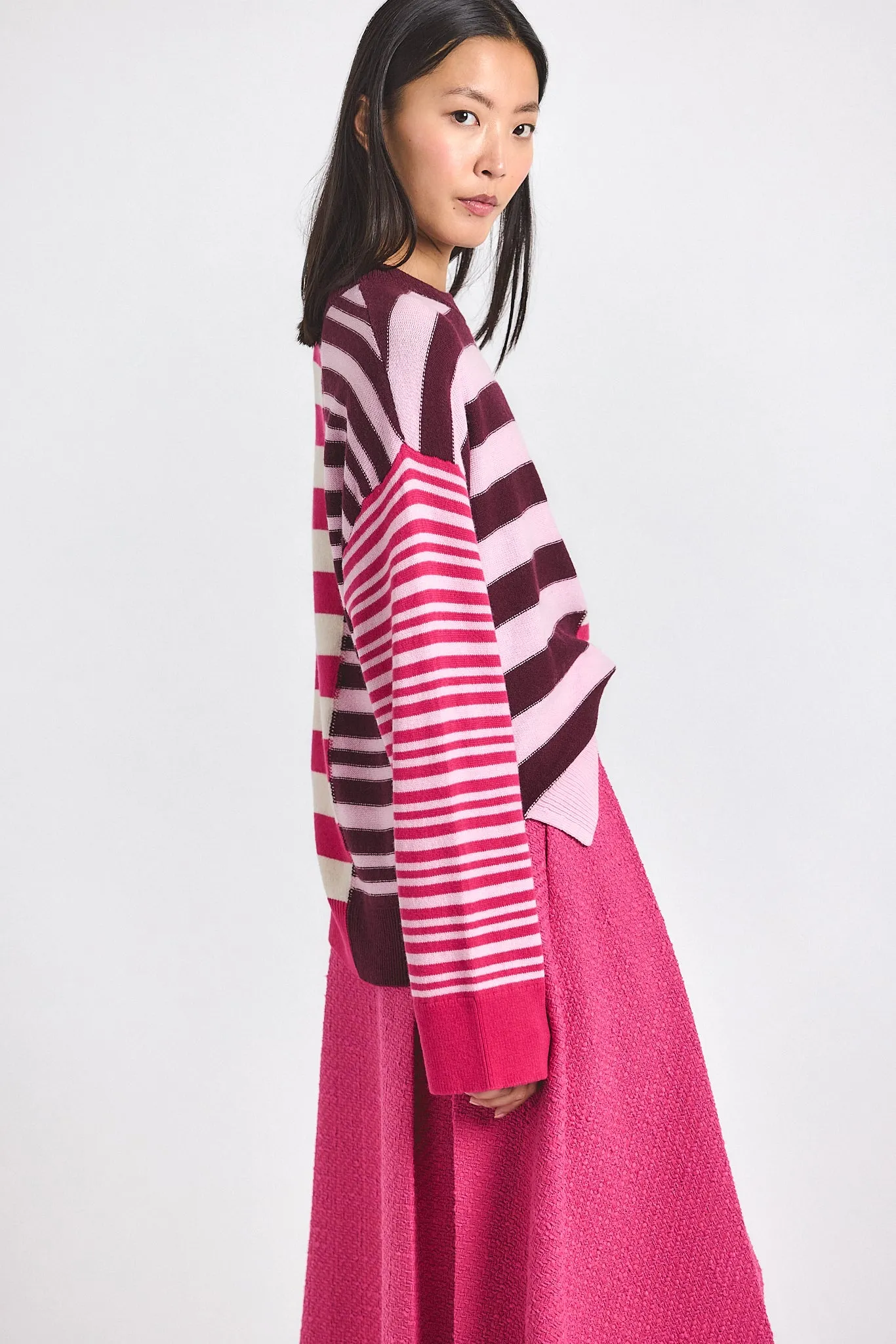 Avalon Spliced Stripe Sweater - Pink Multi sold by Derek Lam product image thumbnail 3