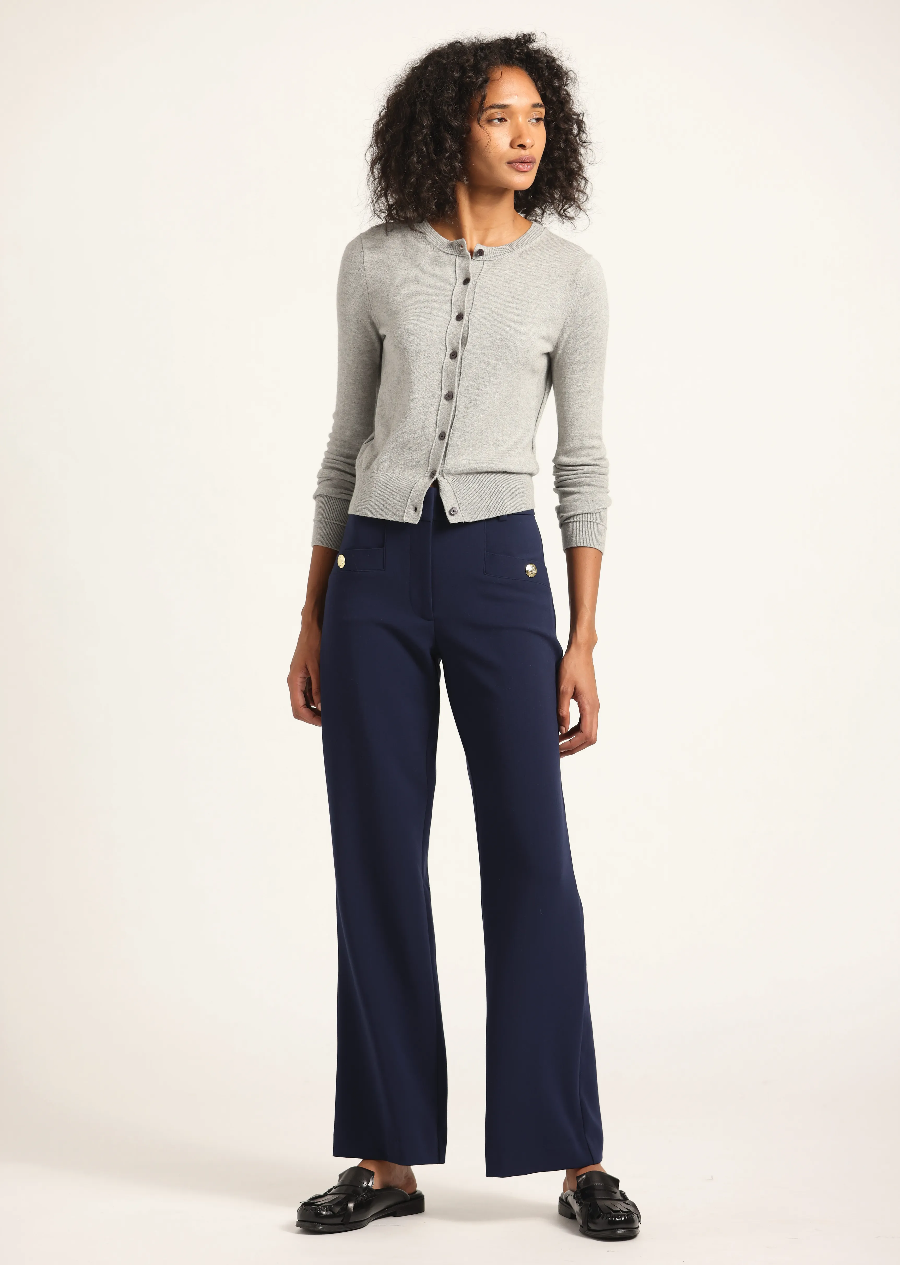 Nell Wide Leg Pants - Navy sold by Derek Lam product image thumbnail 3