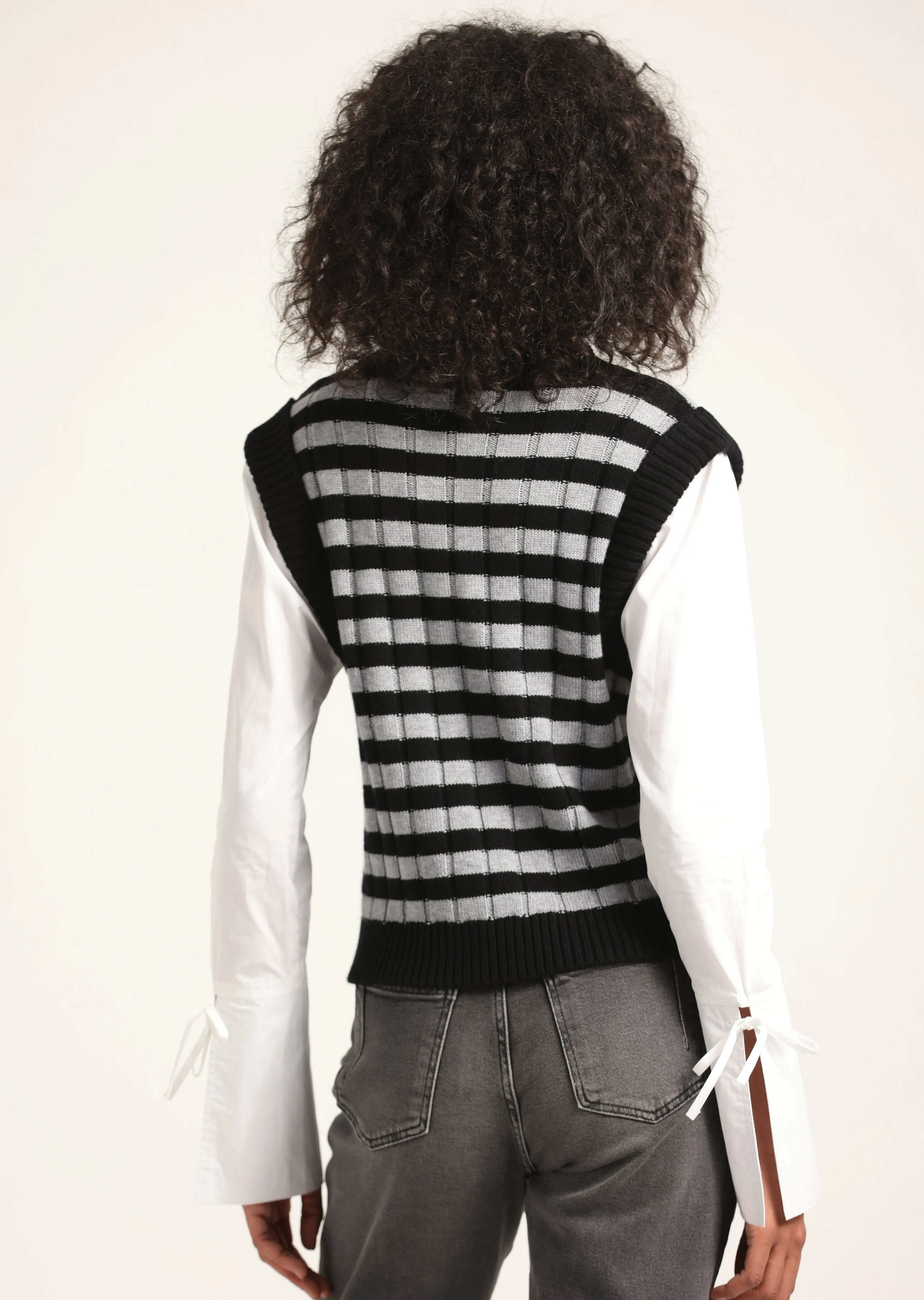 Paola Mixed Media Turtleneck Sweater - Black-White-Grey sold by Derek Lam product image thumbnail 4