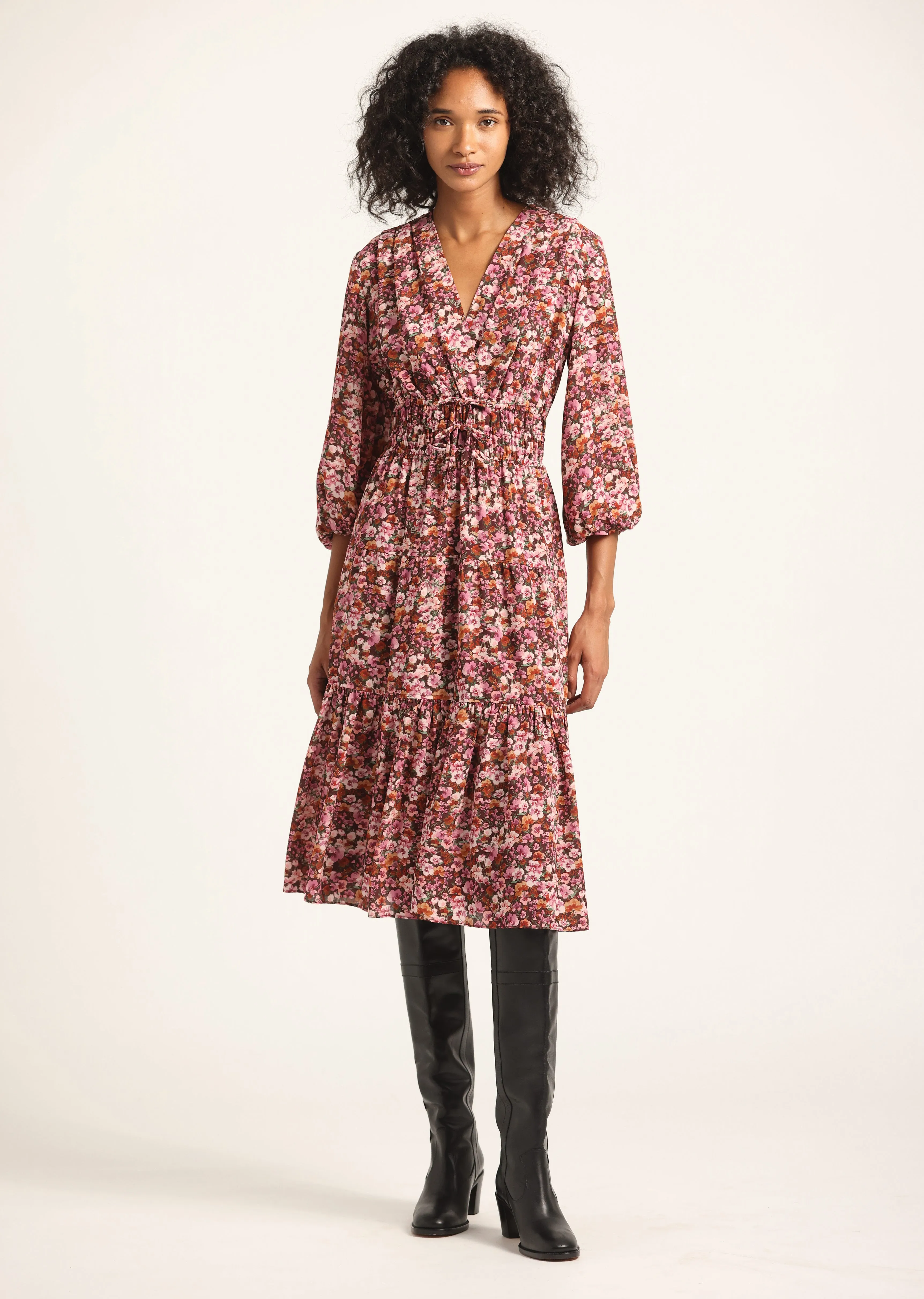 Elsa A-Line Dress - Burgundy Mini Floral sold by Derek Lam product image thumbnail 4