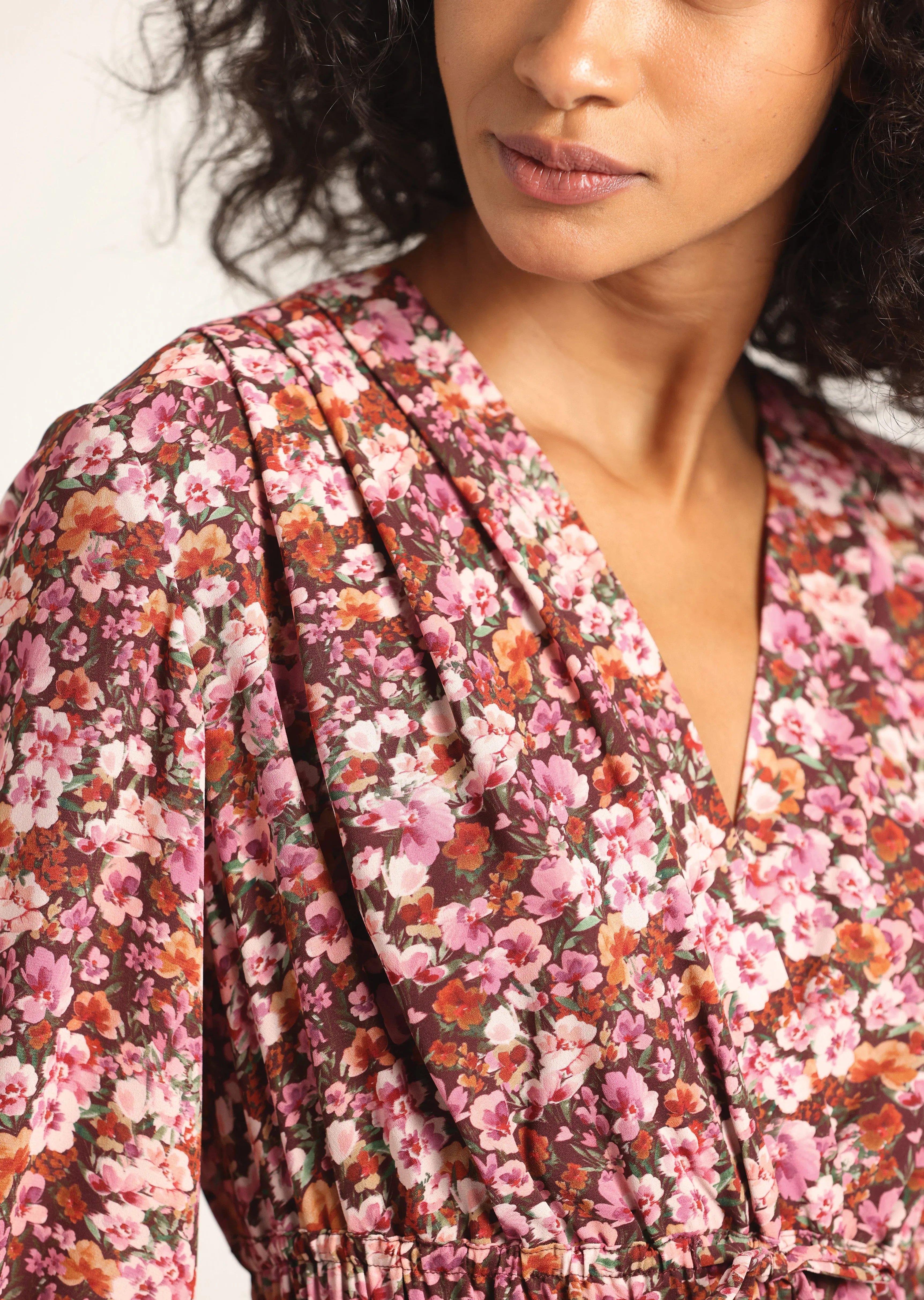 Elsa A-Line Dress - Burgundy Mini Floral sold by Derek Lam product image thumbnail 2