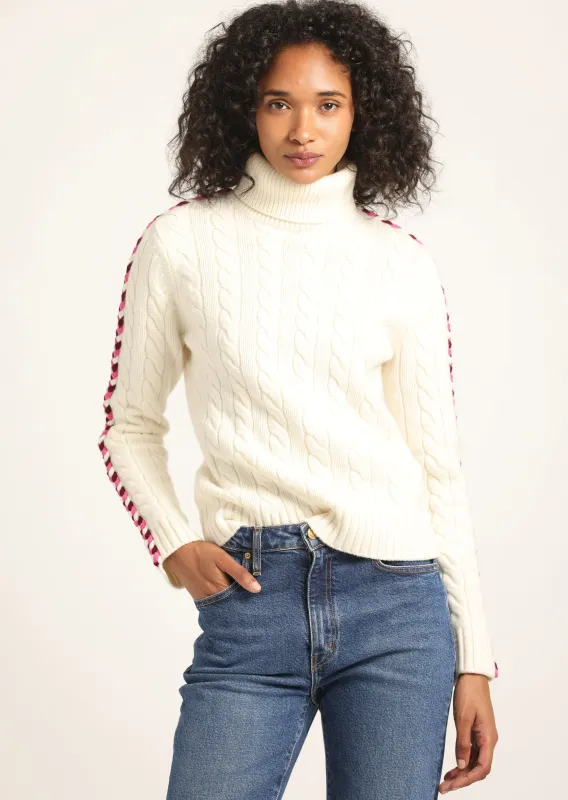 Pippa Lace Up Turtleneck - Ivory sold by Derek Lam