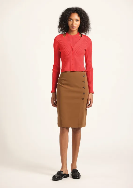 Felicity High Rise Midi Skirt - Dark Mocha sold by Derek Lam